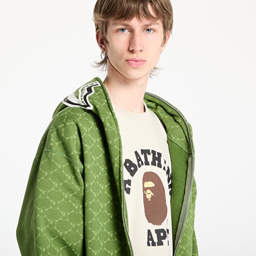 【APE】COLLEGE MONOGRAM RELAXED FIT SHARK FULL ZIP HOODIE COLLEGE MONOGRAM RELAXED FIT SHARK FULL ZIP HOODIE MENS – us