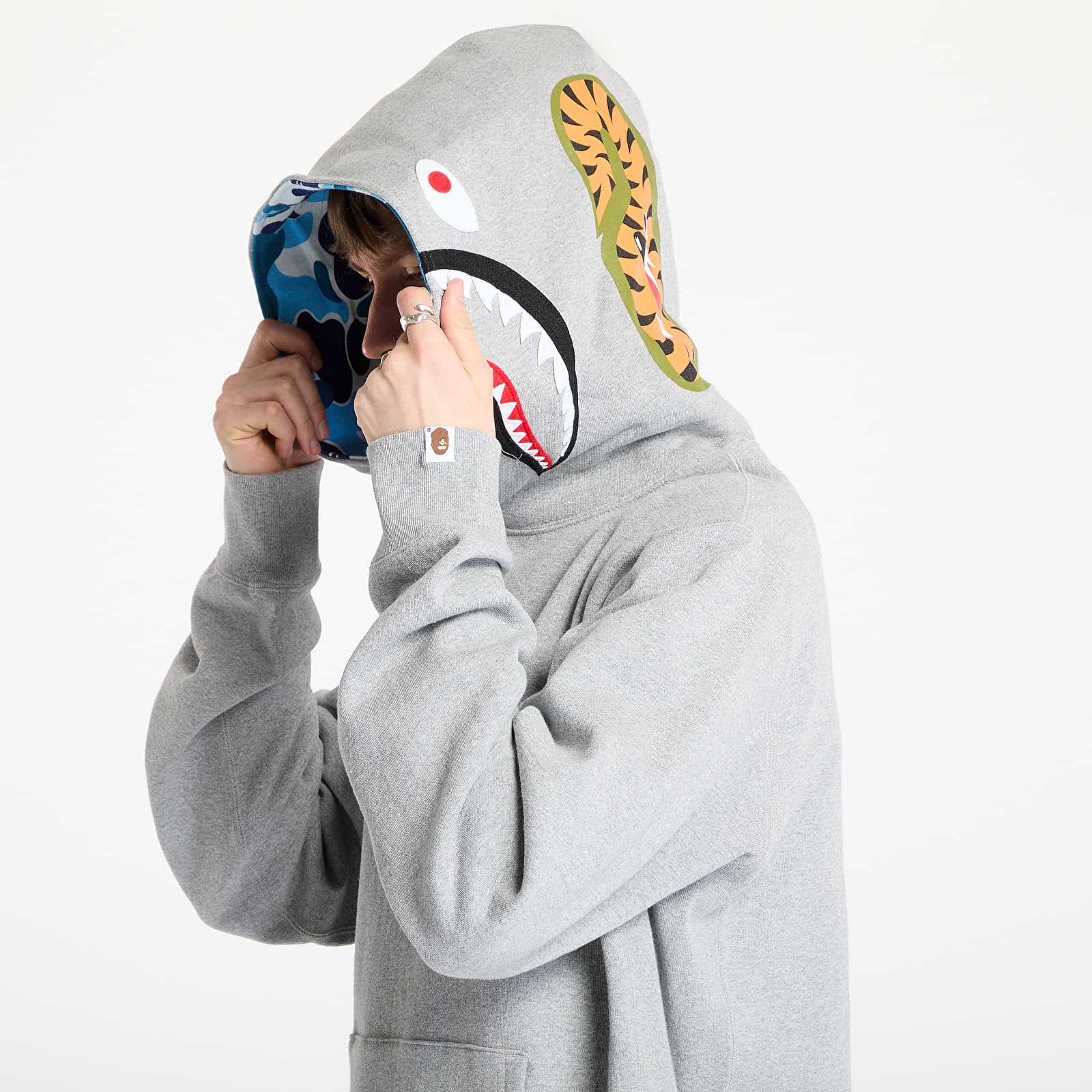 Men's hoodies A BATHING APE Abc Camo Shark Pullover Hoodie UNISEX Gray