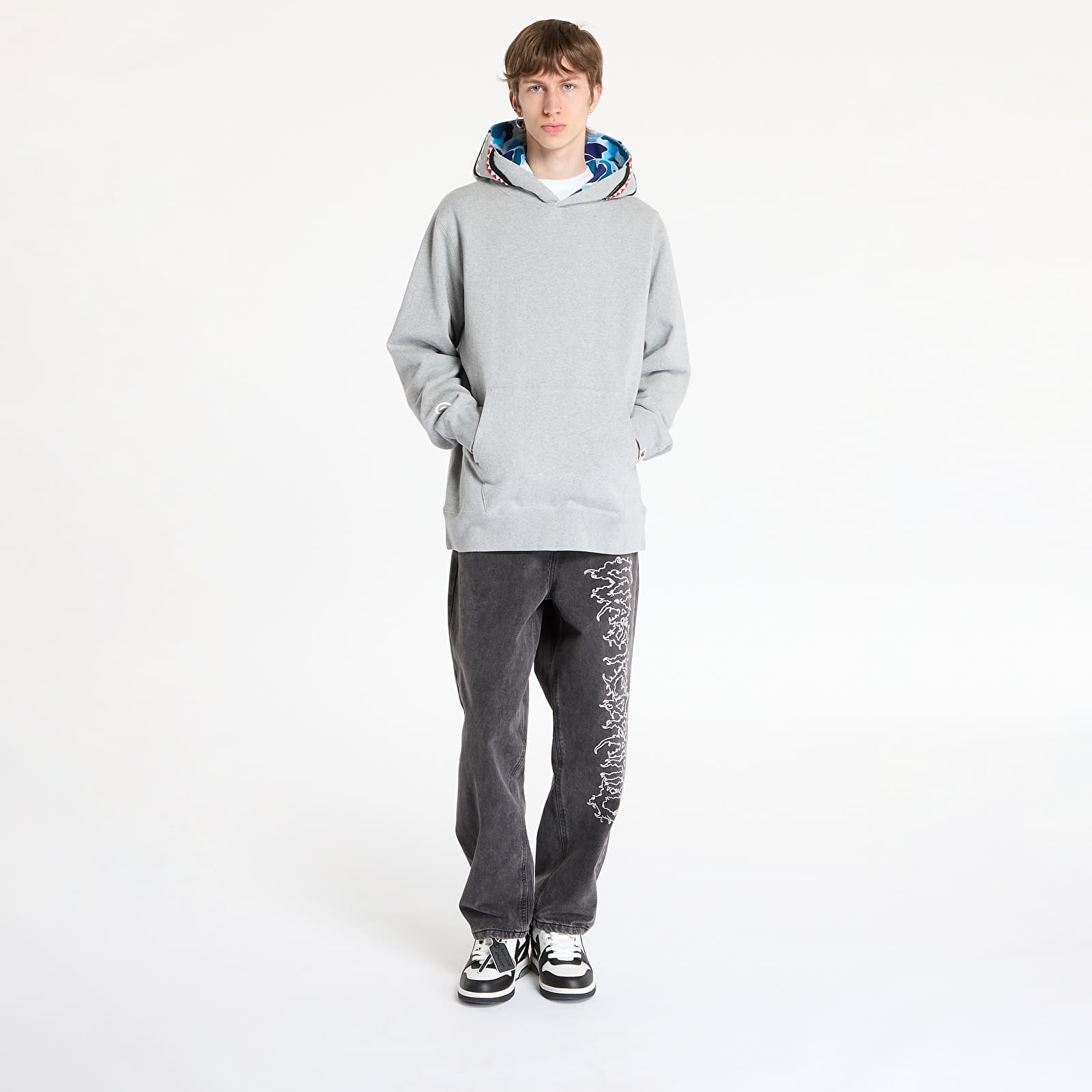 Men's hoodies A BATHING APE Abc Camo Shark Pullover Hoodie UNISEX Gray
