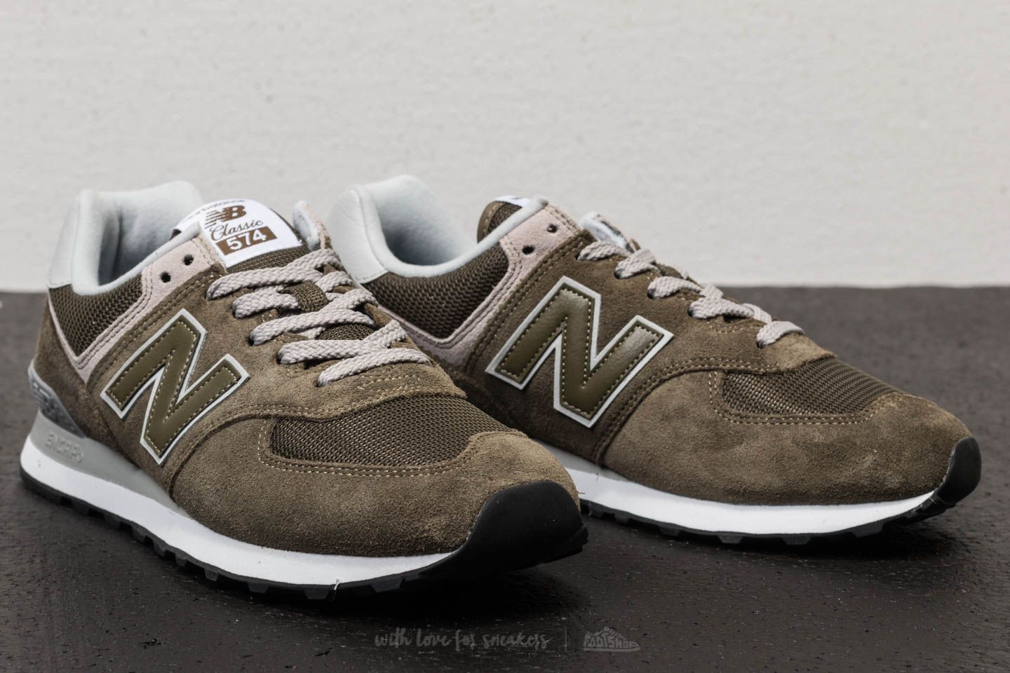 New balance khaki 574 hot sale