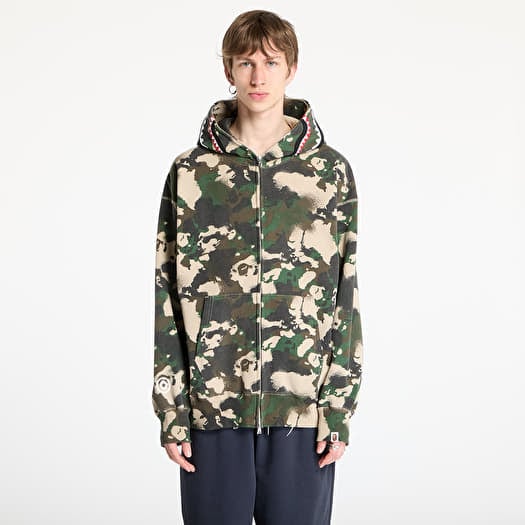 A BATHING APE Map Camo Shark Relaxed Fit Full Zip Hoodie UNISEX Green
