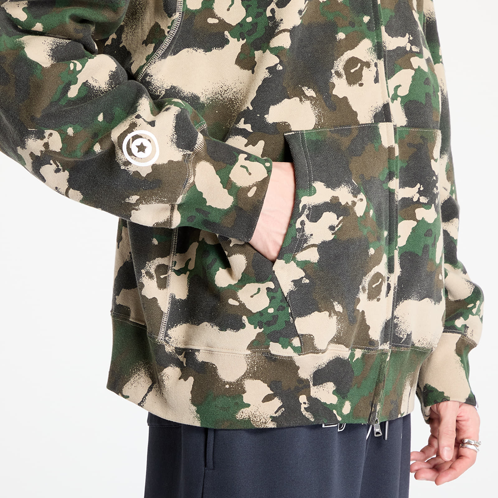 Hoodies für Männer A BATHING APE Map Camo Shark Relaxed Fit Full Zip Hoodie UNISEX Green