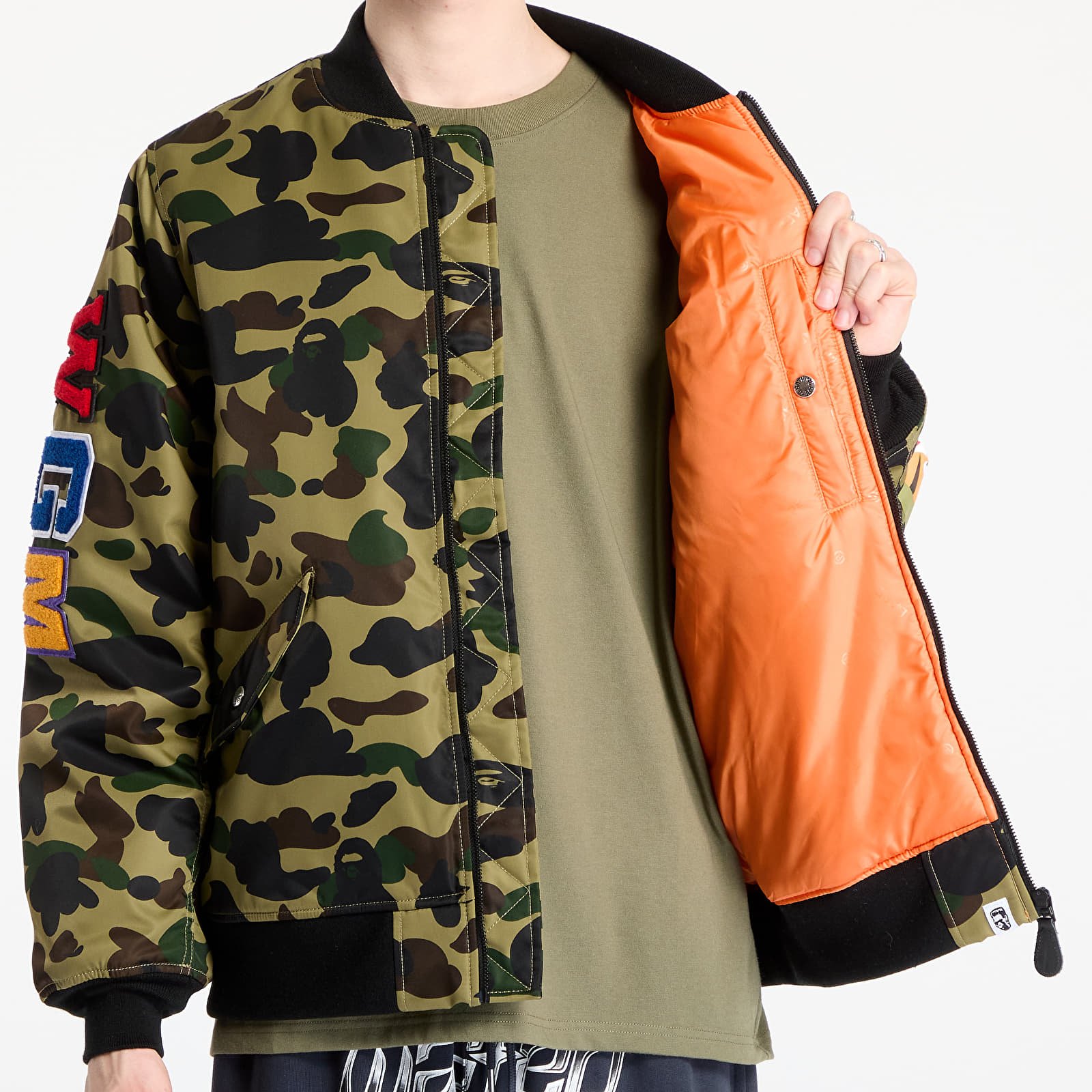 Meeste jakid A BATHING APE 1St Camo Shark Ma-1 Jacket UNISEX Green