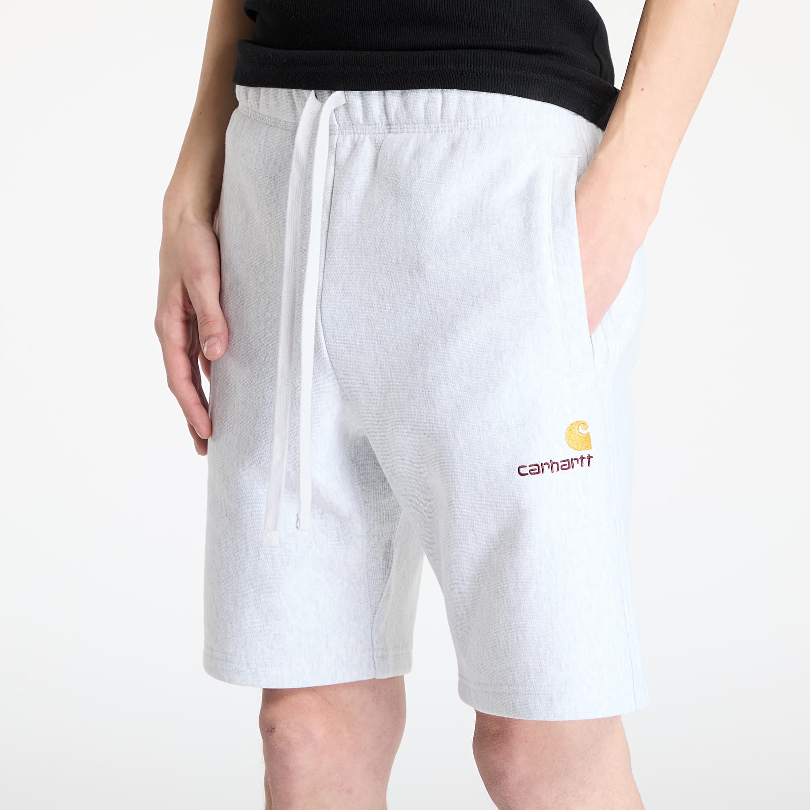 Férfi sortok Carhartt WIP American Script Sweat Short Ash Heather