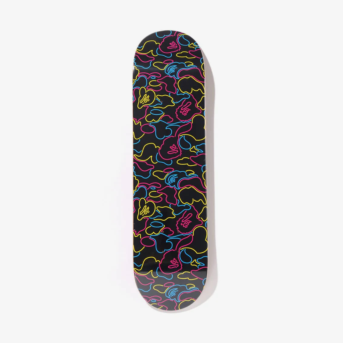 A BATHING APE Neon Camo Skateboard Black Universal