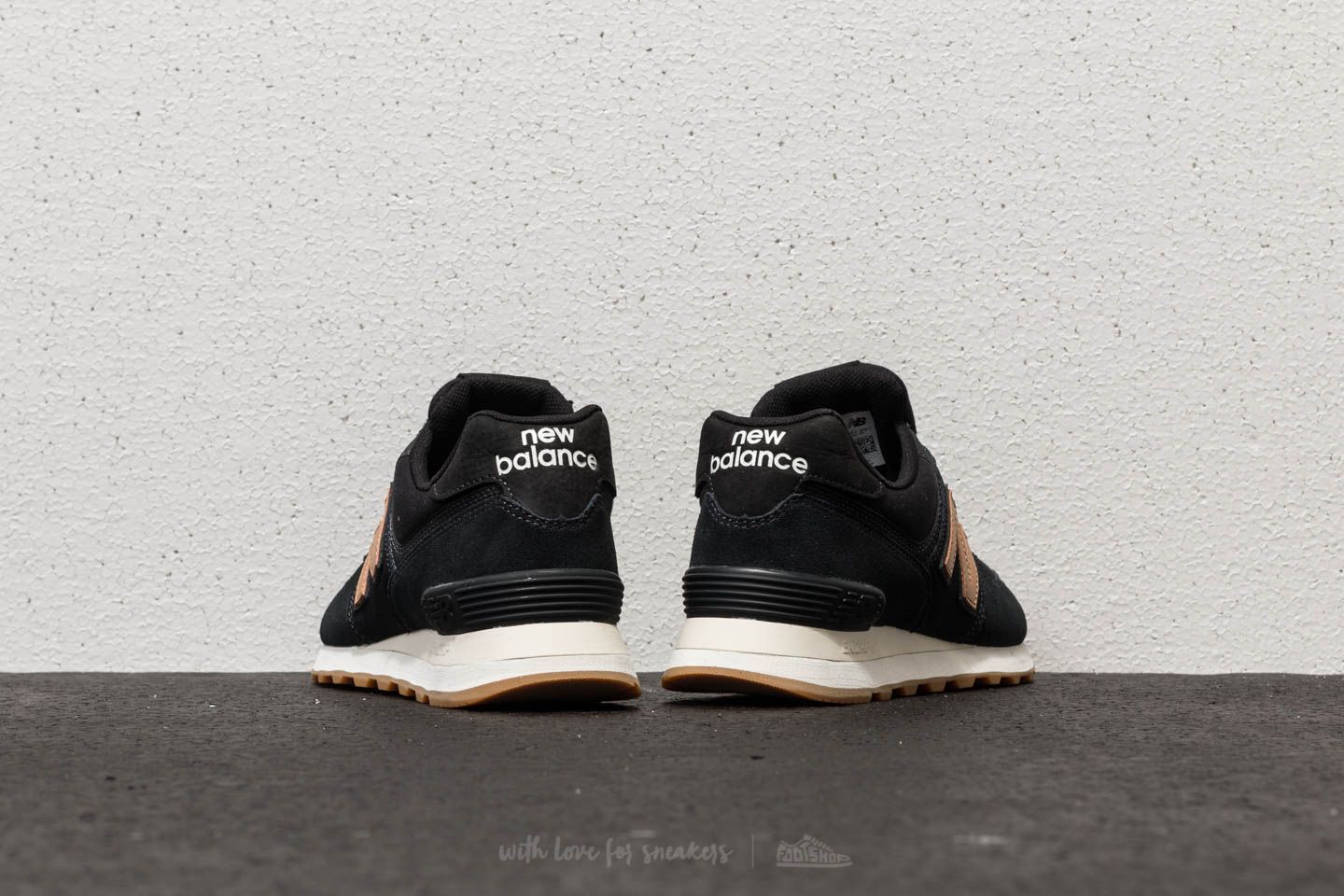 New balance 574 black gum sole shop