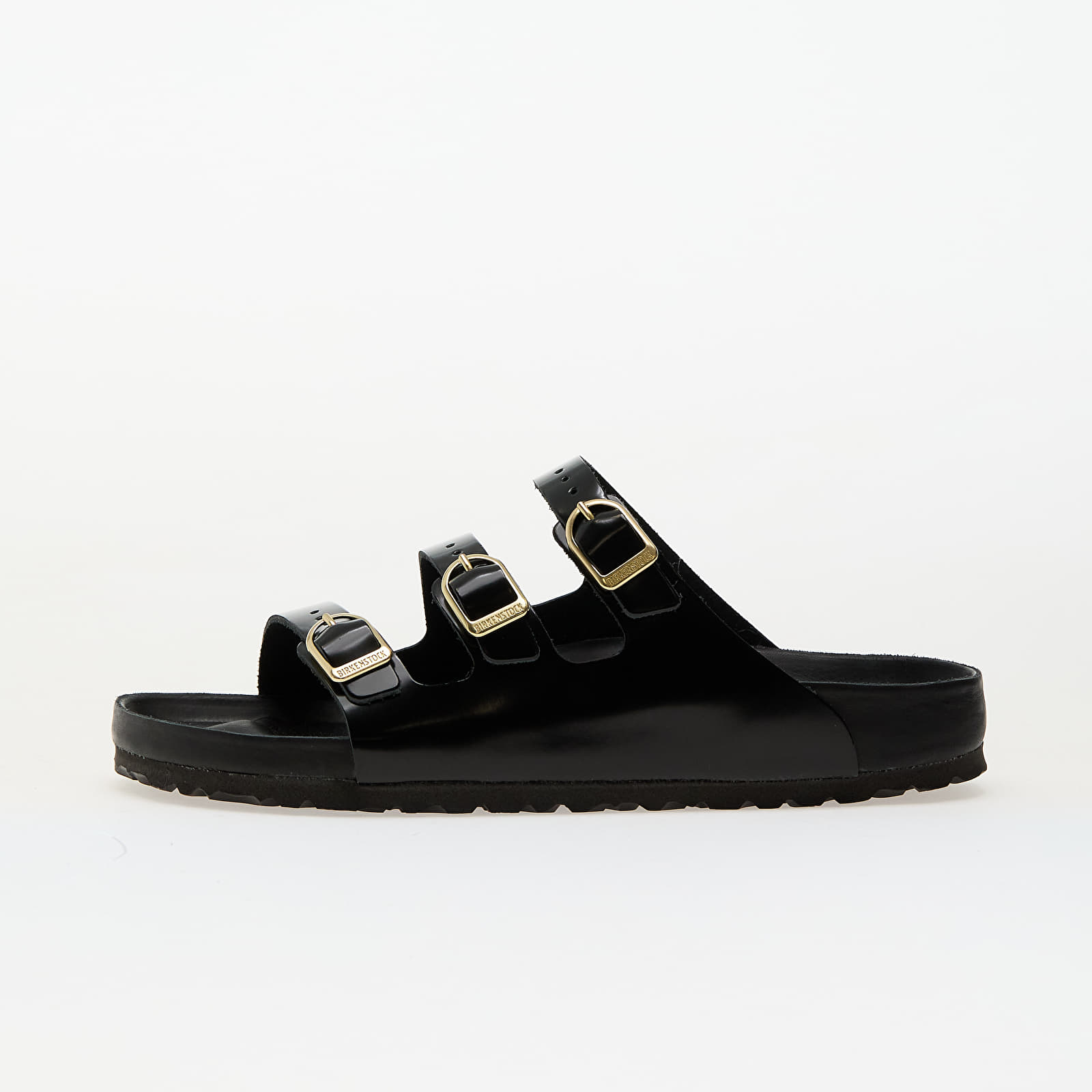 Dámské tenisky a boty Birkenstock Florida Fresh Natural Leather Patent High-Shine Black