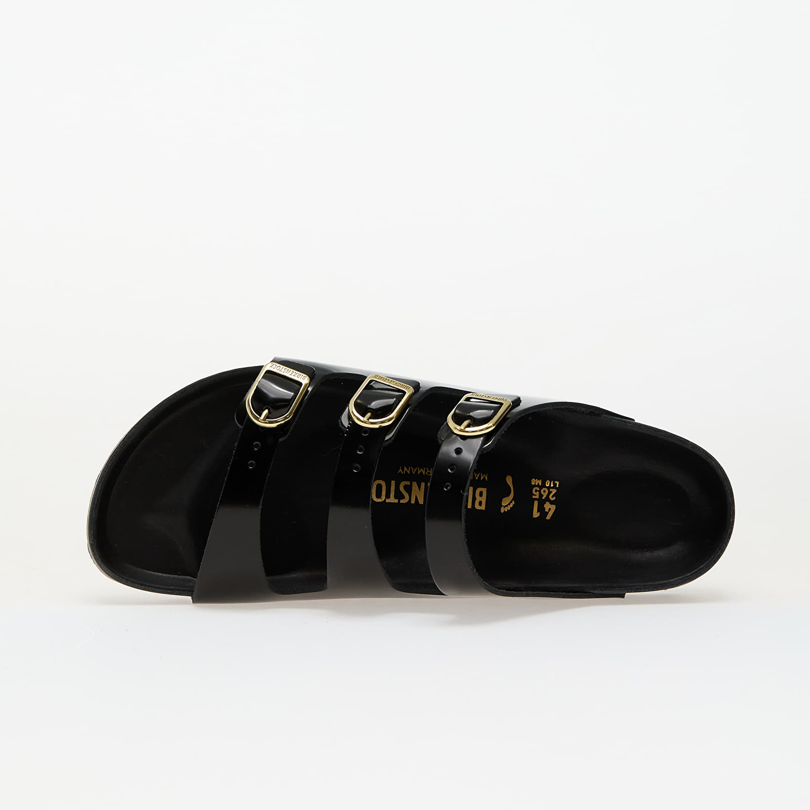 Dámské tenisky a boty Birkenstock Florida Fresh Natural Leather Patent High-Shine Black