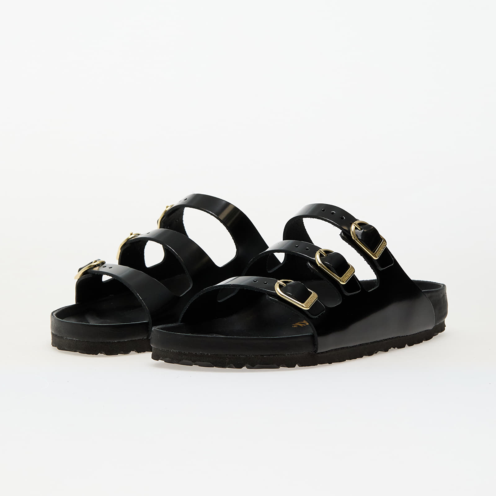 Dámské tenisky a boty Birkenstock Florida Fresh Natural Leather Patent High-Shine Black