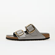 Birkenstock Arizona Big Buckle Natural Leather Patent High-Shine Stone Coin