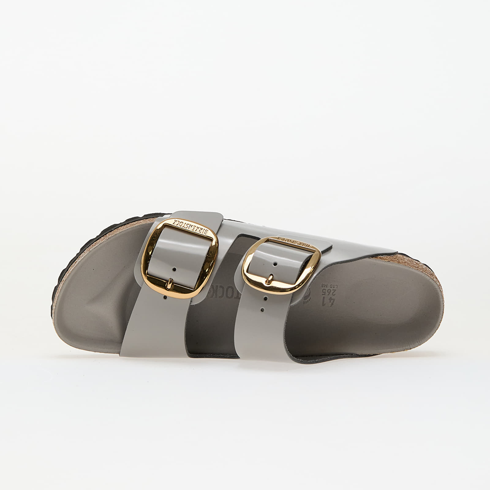Naiste jalatsid Birkenstock Arizona Big Buckle Natural Leather Patent High-Shine Stone Coin