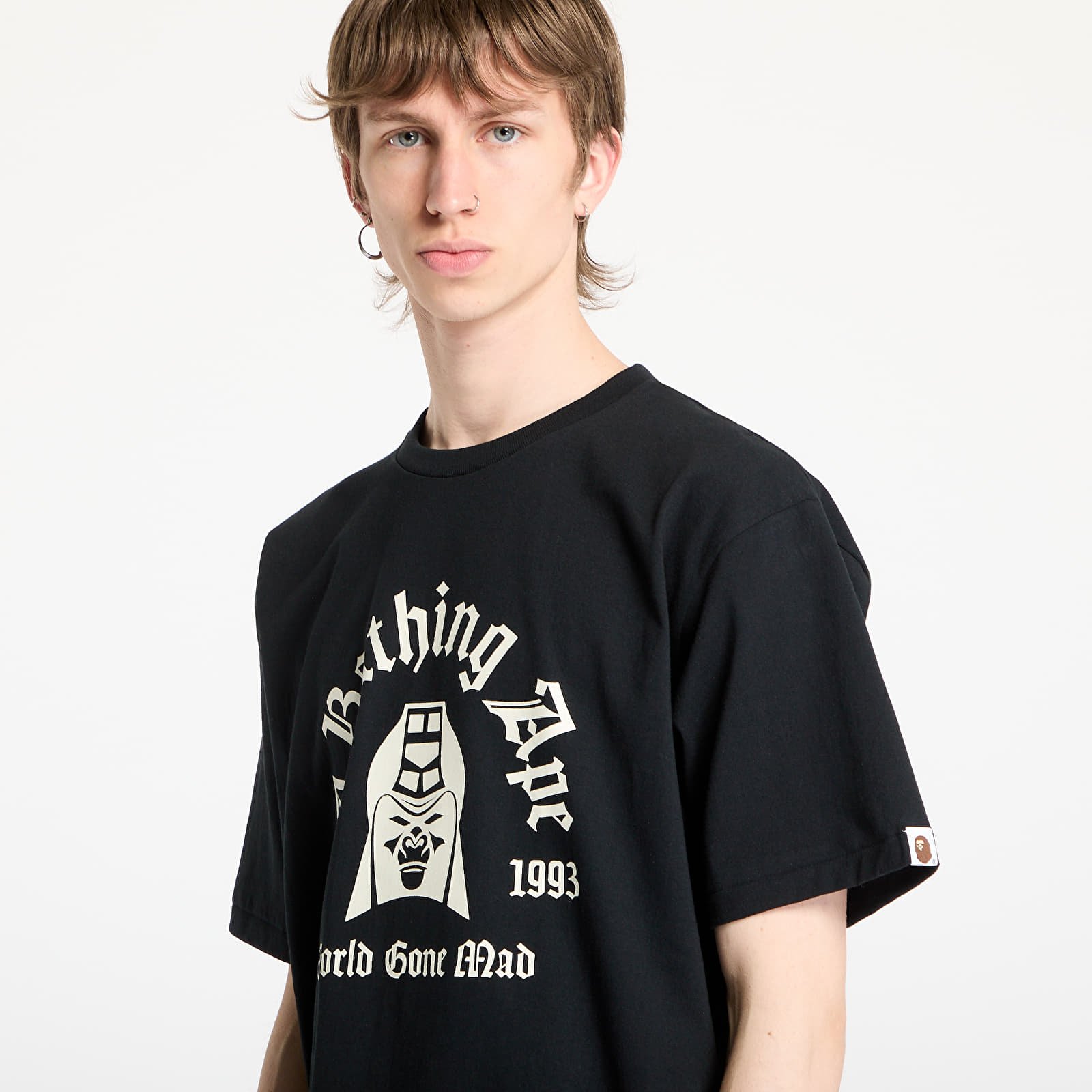 Trička A BATHING APE Mad General College Tee UNISEX Black