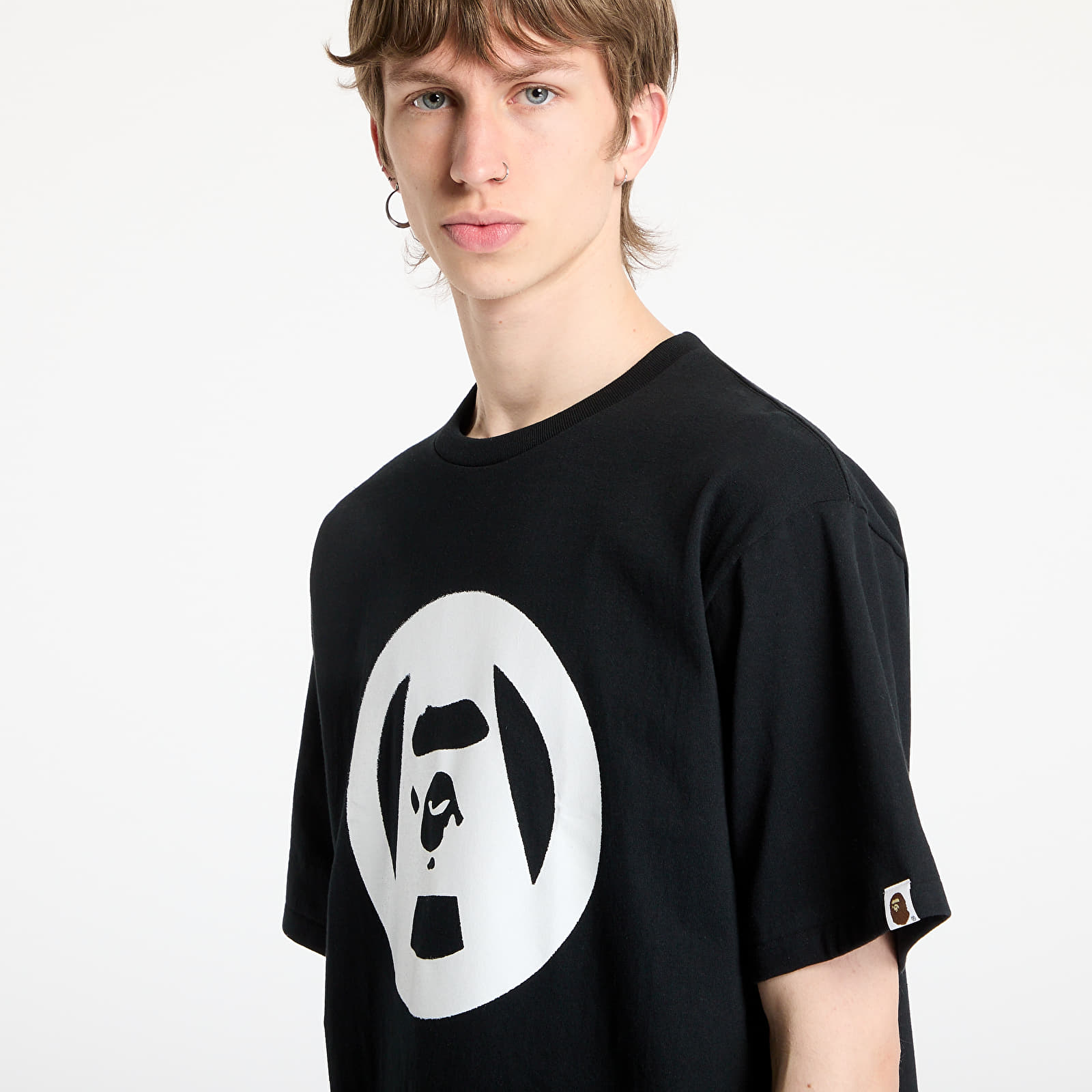 Koszulki A BATHING APE Stencil Circle Ape Face Tee UNISEX Black