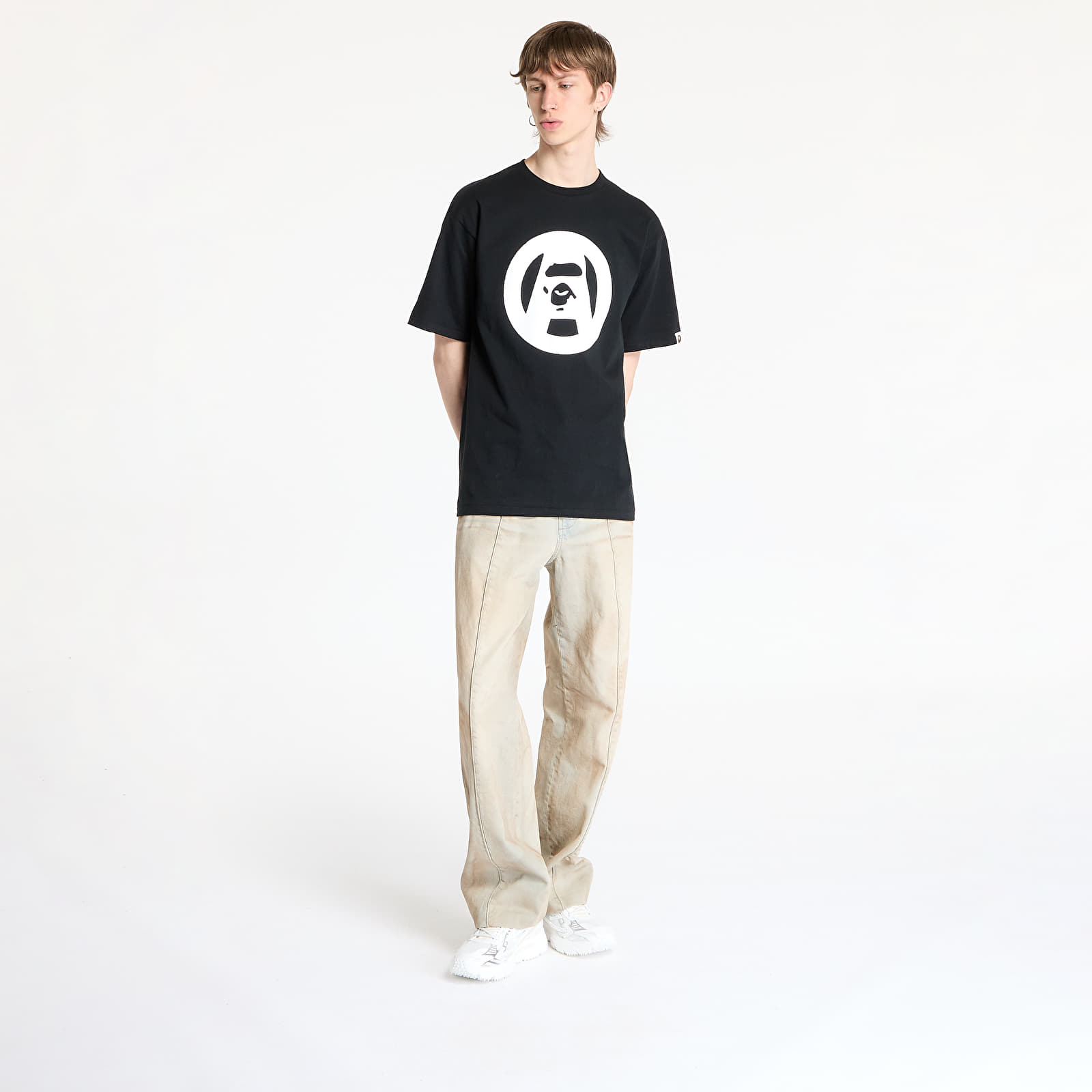 Koszulki A BATHING APE Stencil Circle Ape Face Tee UNISEX Black