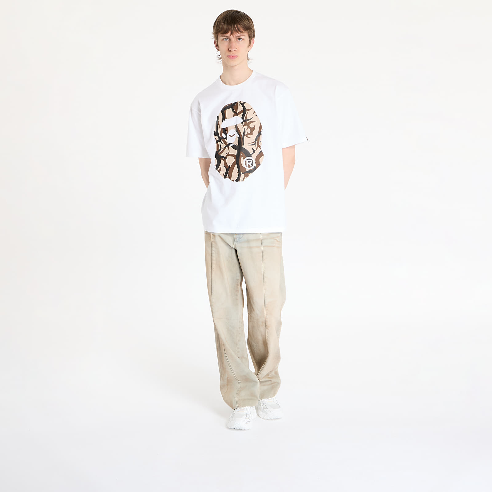 T-shirts A BATHING APE Trial Camo Big Ape Head Tee UNISEX White