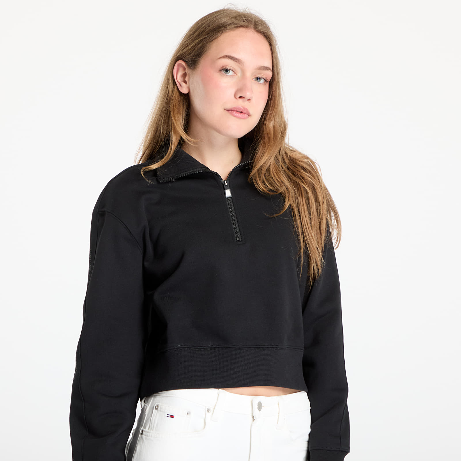 Mikiny Calvin Klein Sport Pw - 1/4 Zip Sweatshirt Black