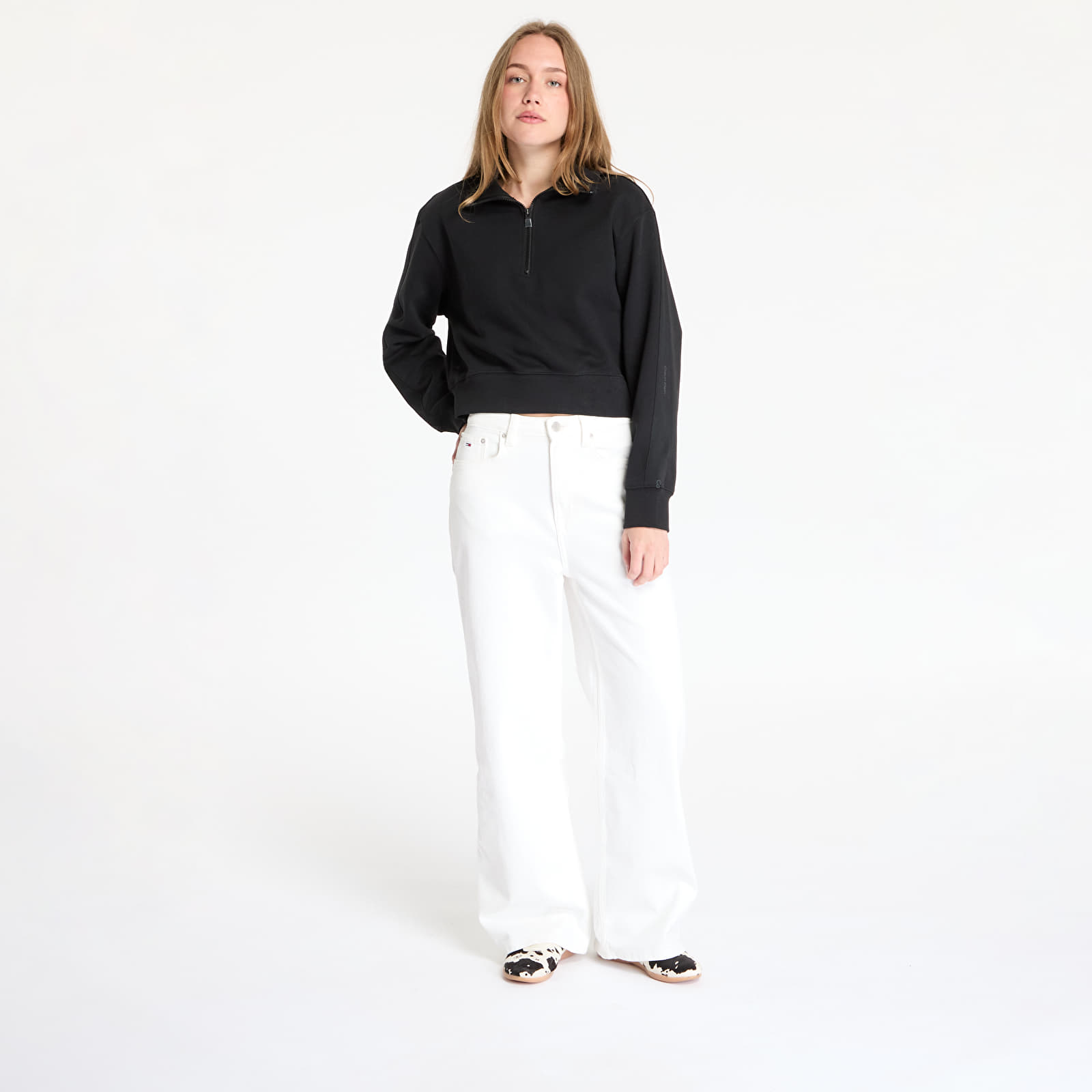 Mikiny Calvin Klein Sport Pw - 1/4 Zip Sweatshirt Black