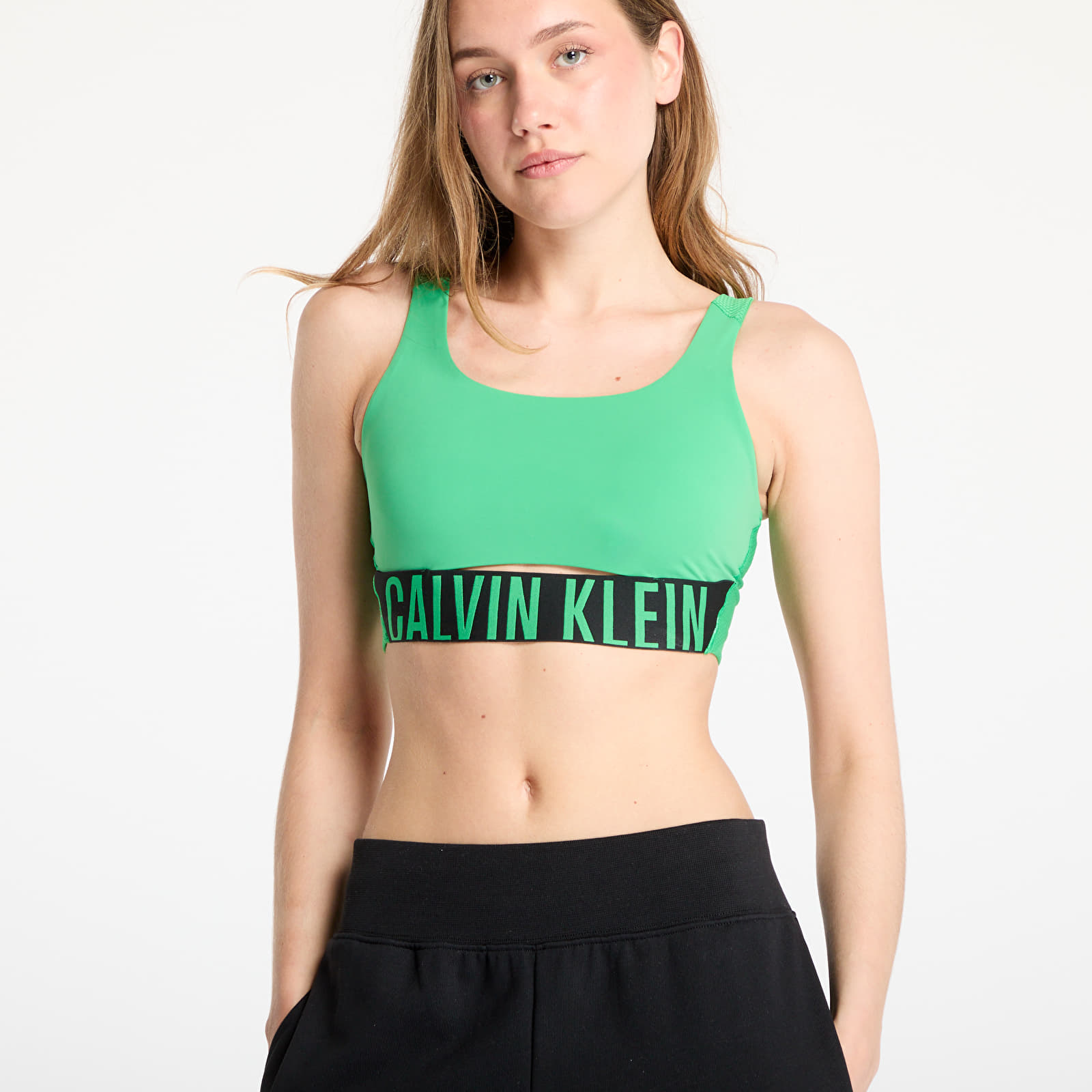 Modrčki  Calvin Klein Sport Intense Power Medium Mesh Bra Blossom Green