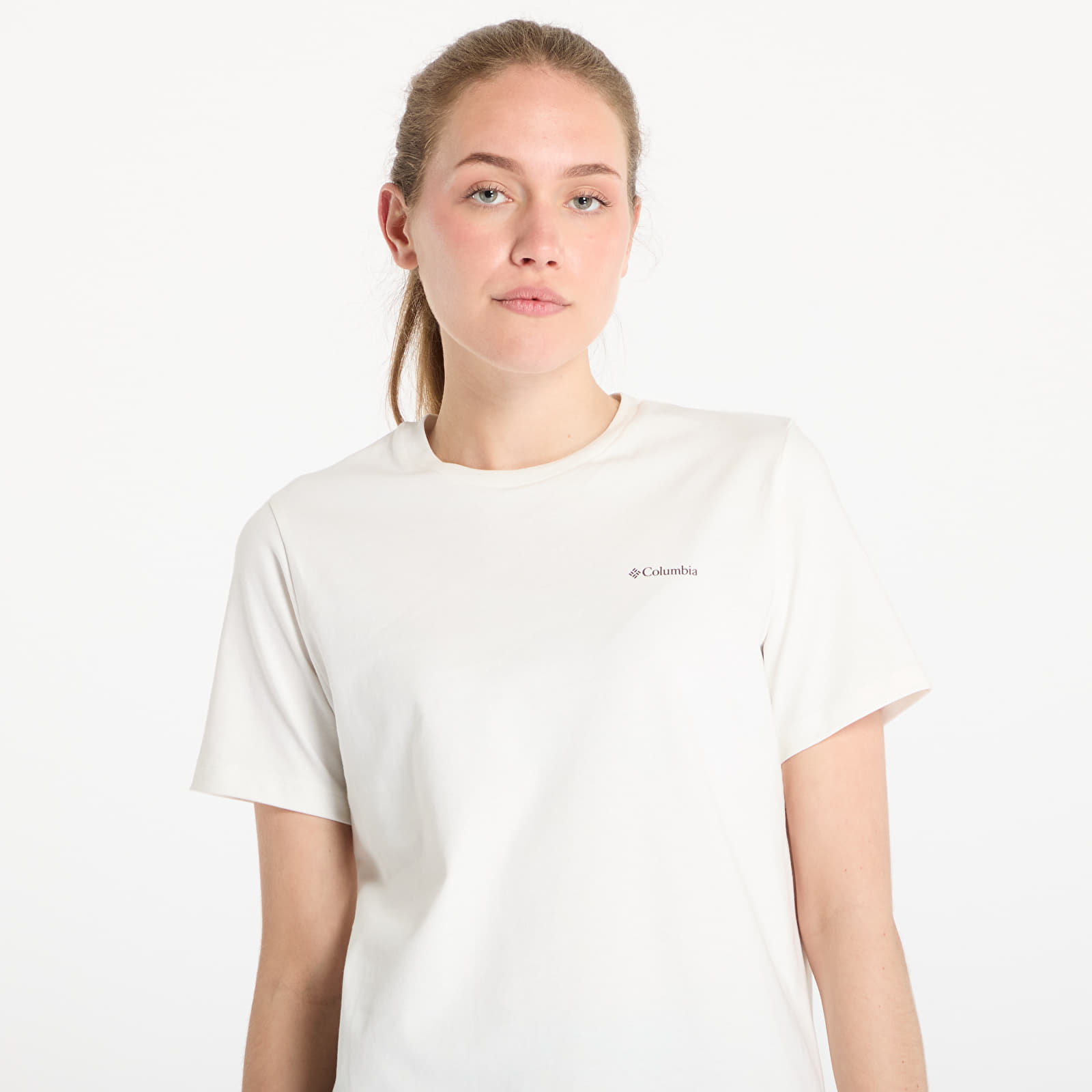 Naisten T-paidat Columbia Boundless Beauty™ Logo Shortsleeve Tee Sea Salt/ Linear View