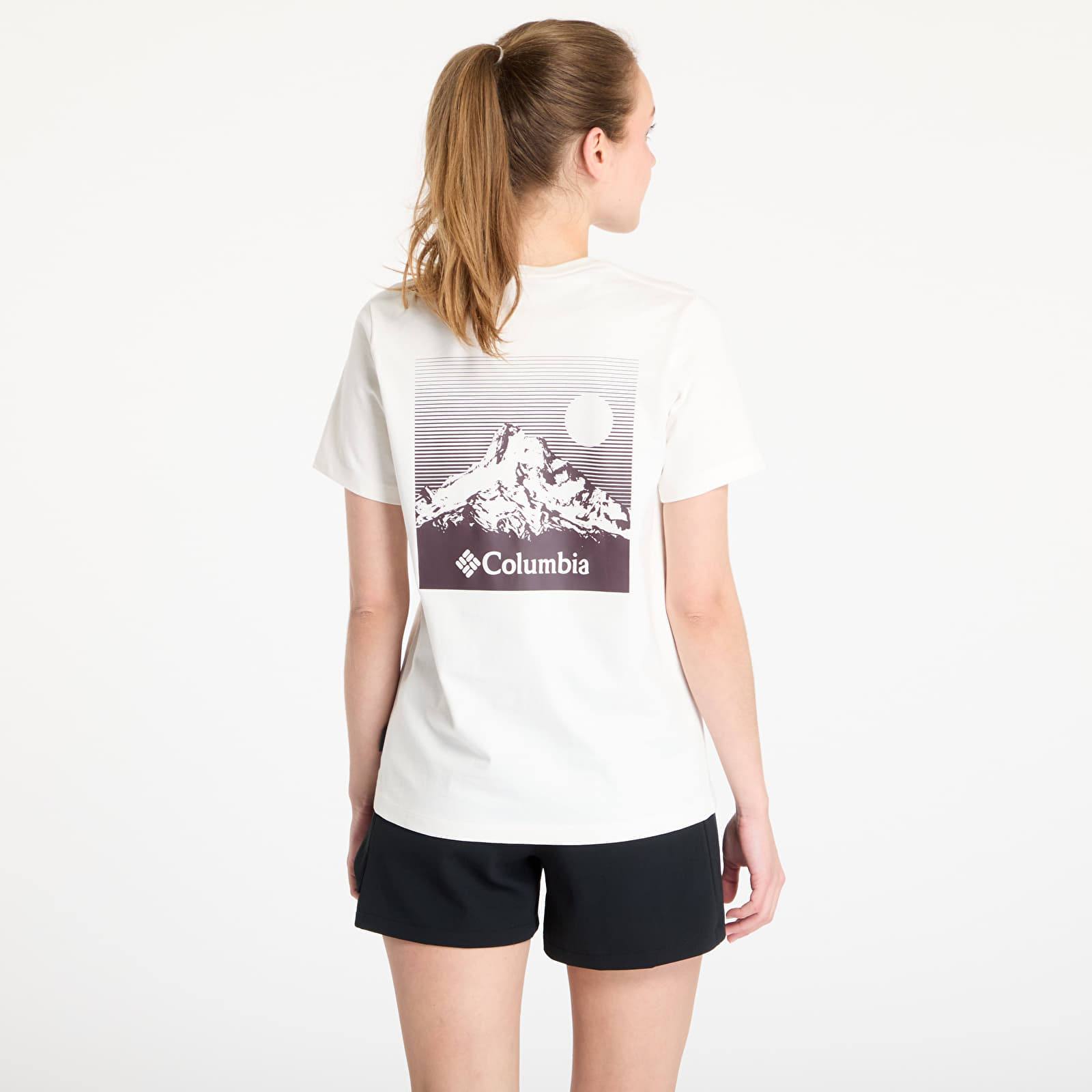 Naisten T-paidat Columbia Boundless Beauty™ Logo Shortsleeve Tee Sea Salt/ Linear View