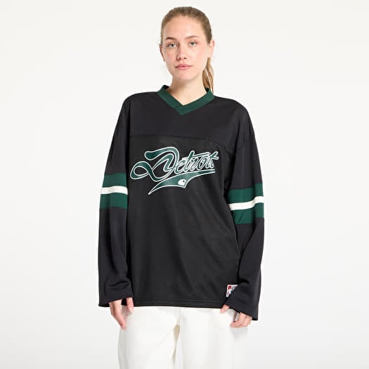 Marškinėliai Carhartt WIP Long Sleeve Detroit Mesh T-Shirt UNISEX Black/ Conifer/ Wax