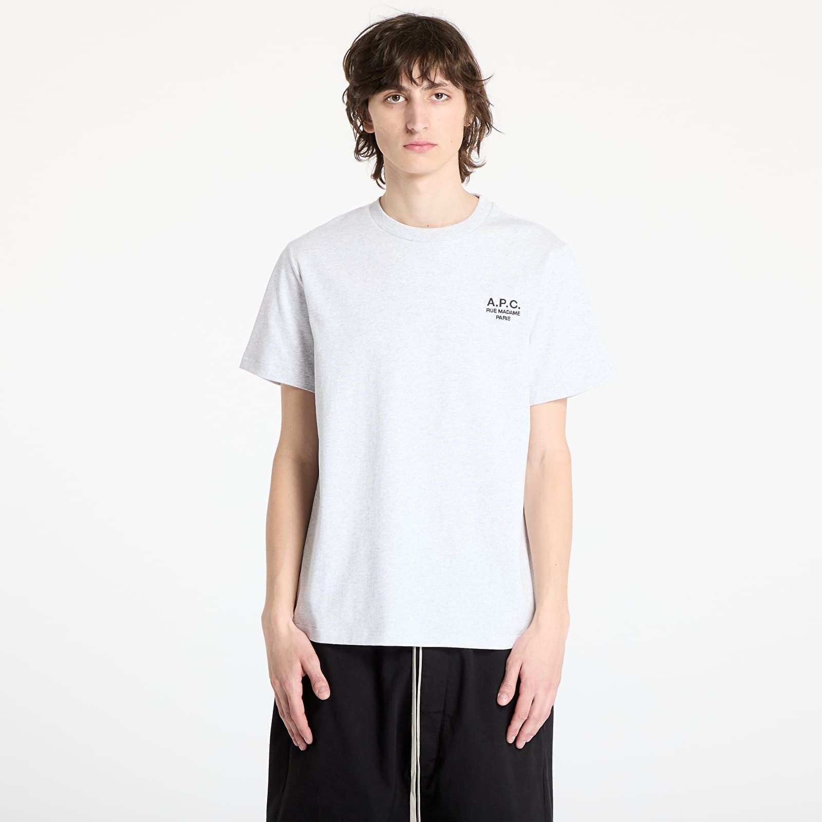 Tricou A.P.C. Standard Rue Madame T-Shirt UNISEX Heather Grey/ Black XL