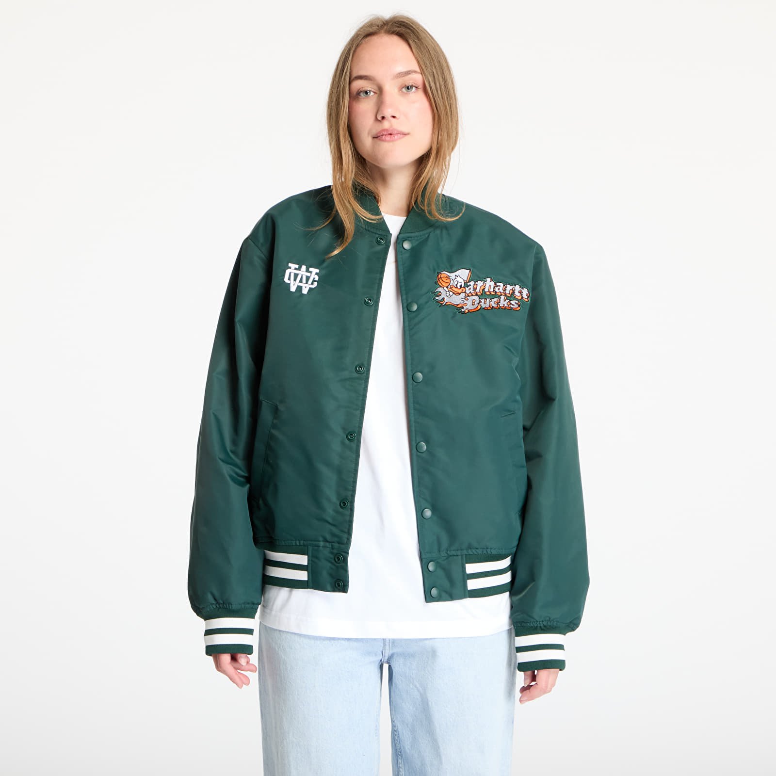 Pánske bundy Carhartt WIP Flaming Ducks Bomber UNISEX Conifer/ Wax