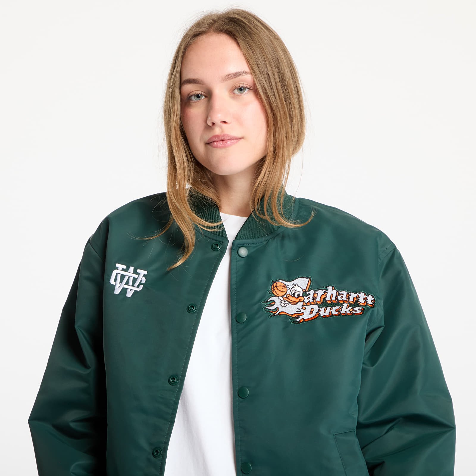 Pánske bundy Carhartt WIP Flaming Ducks Bomber UNISEX Conifer/ Wax