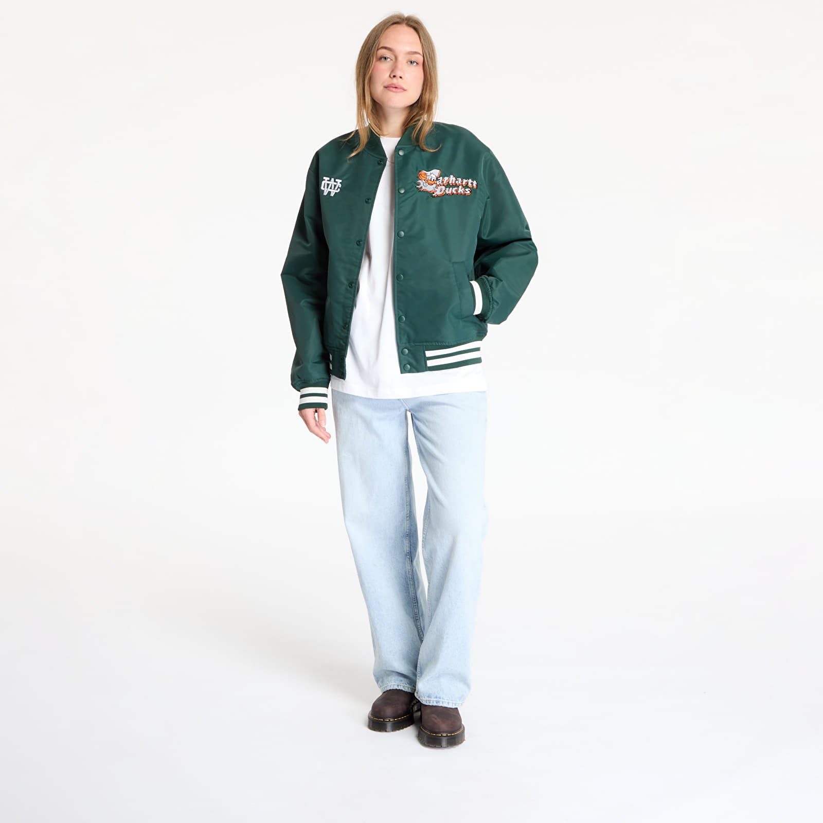 Pánske bundy Carhartt WIP Flaming Ducks Bomber UNISEX Conifer/ Wax