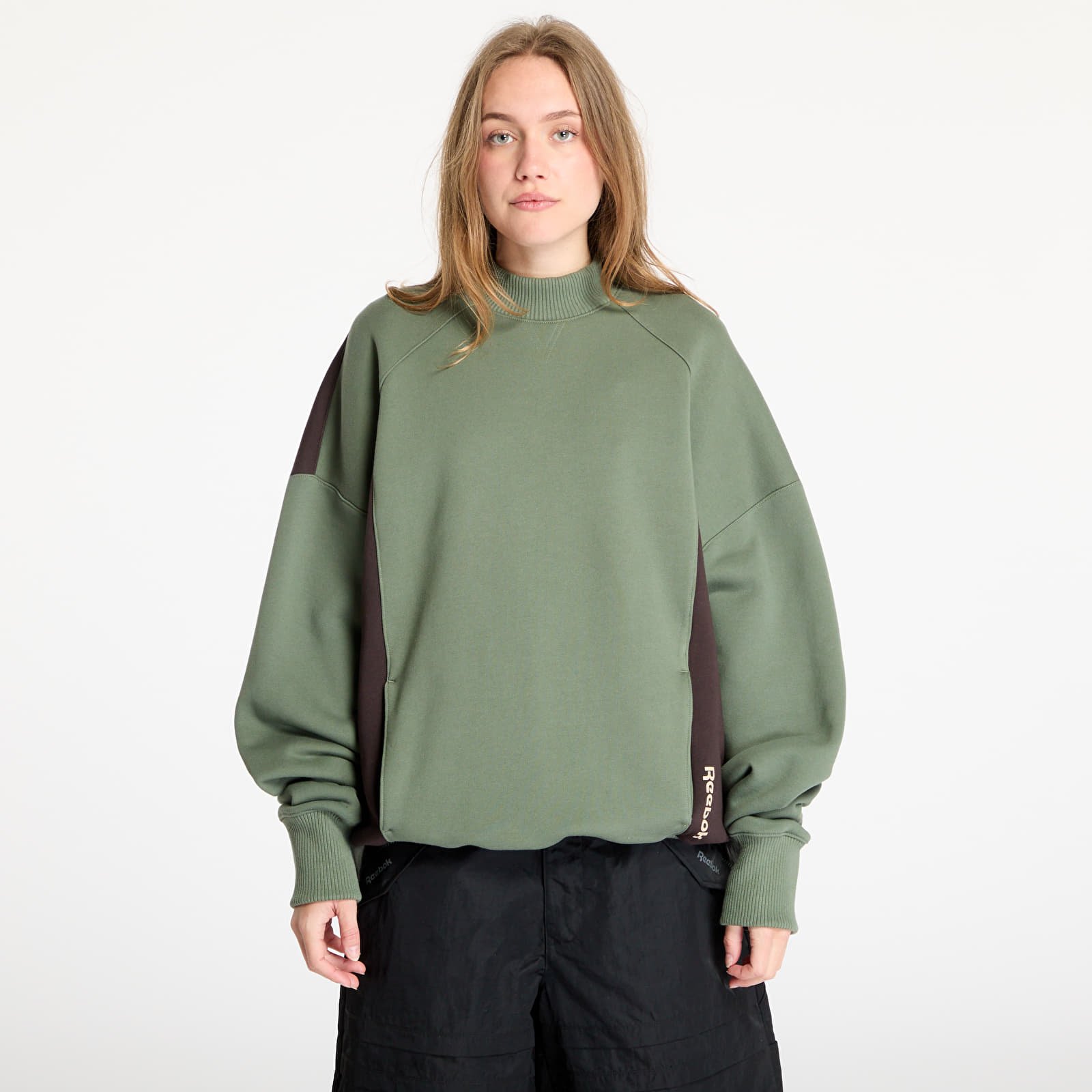 Meeste kapuutsiga dressid Reebok French Terry Crewneck UNISEX Breakaway Green/ Unearthed Brown