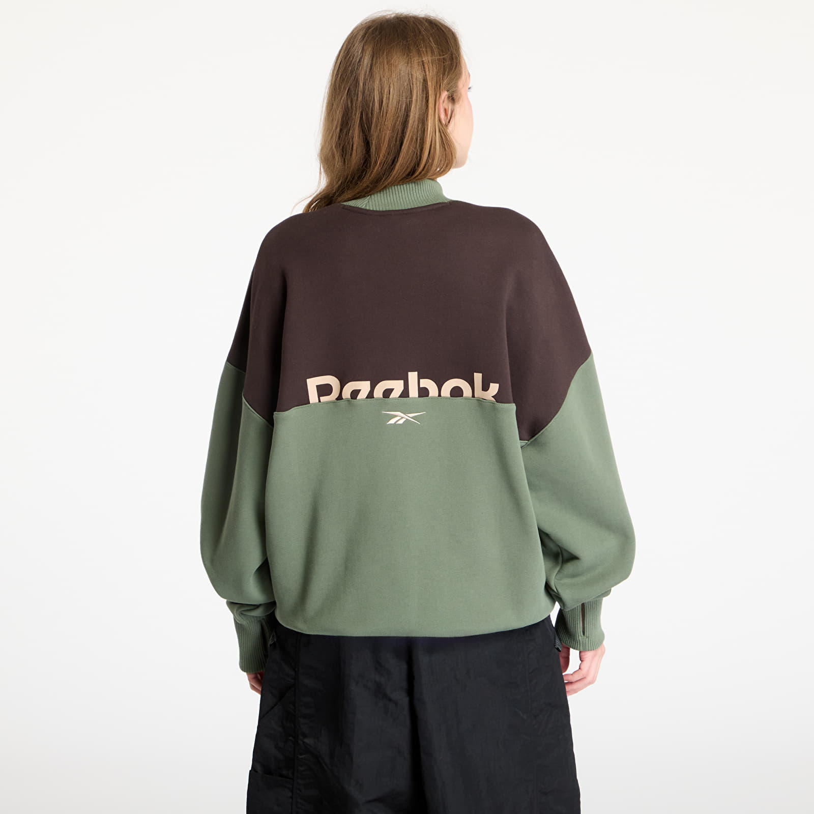 Meeste kapuutsiga dressid Reebok French Terry Crewneck UNISEX Breakaway Green/ Unearthed Brown