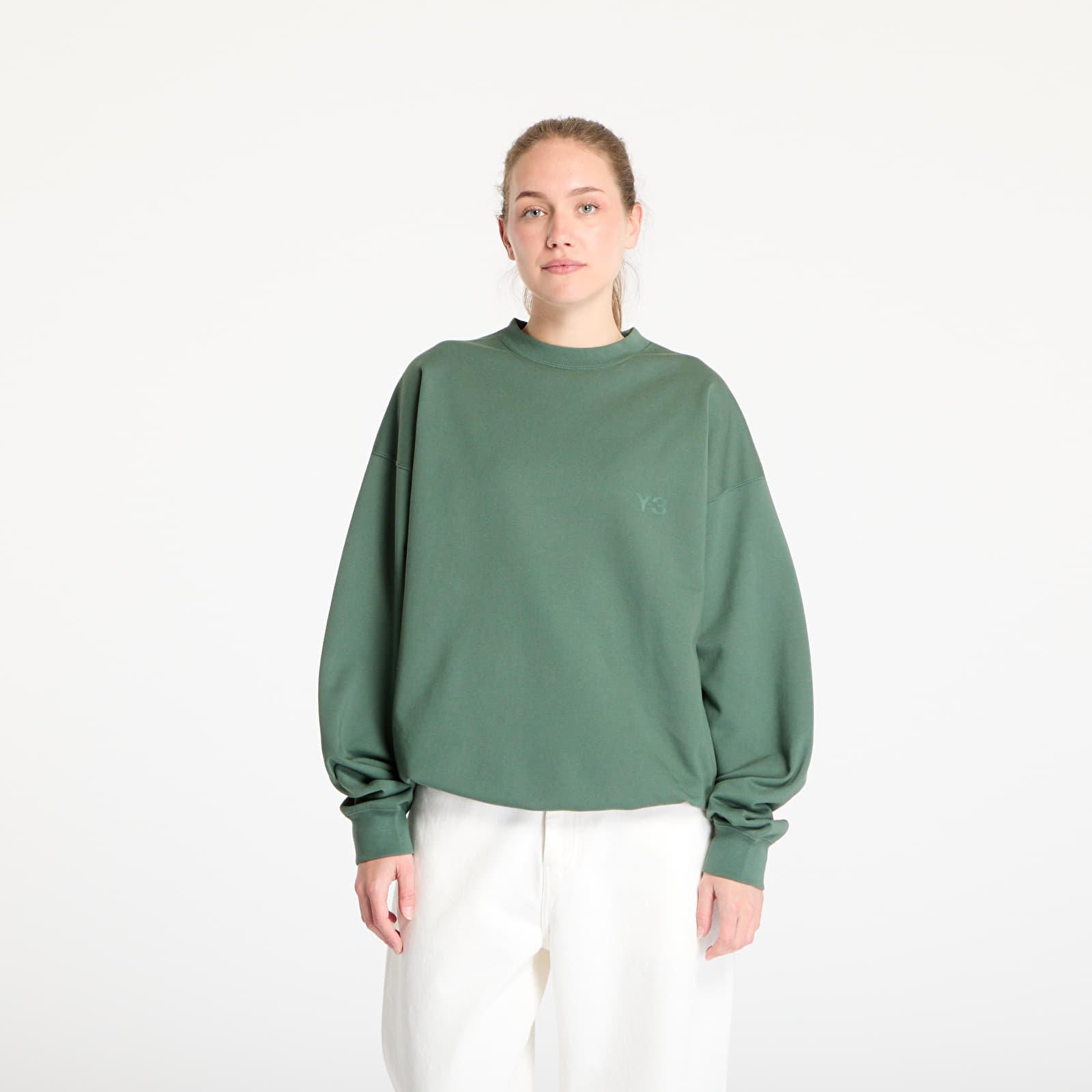 Mikiny Y-3 French Terry Crew Sweatshirt UNISEX Green Oxide