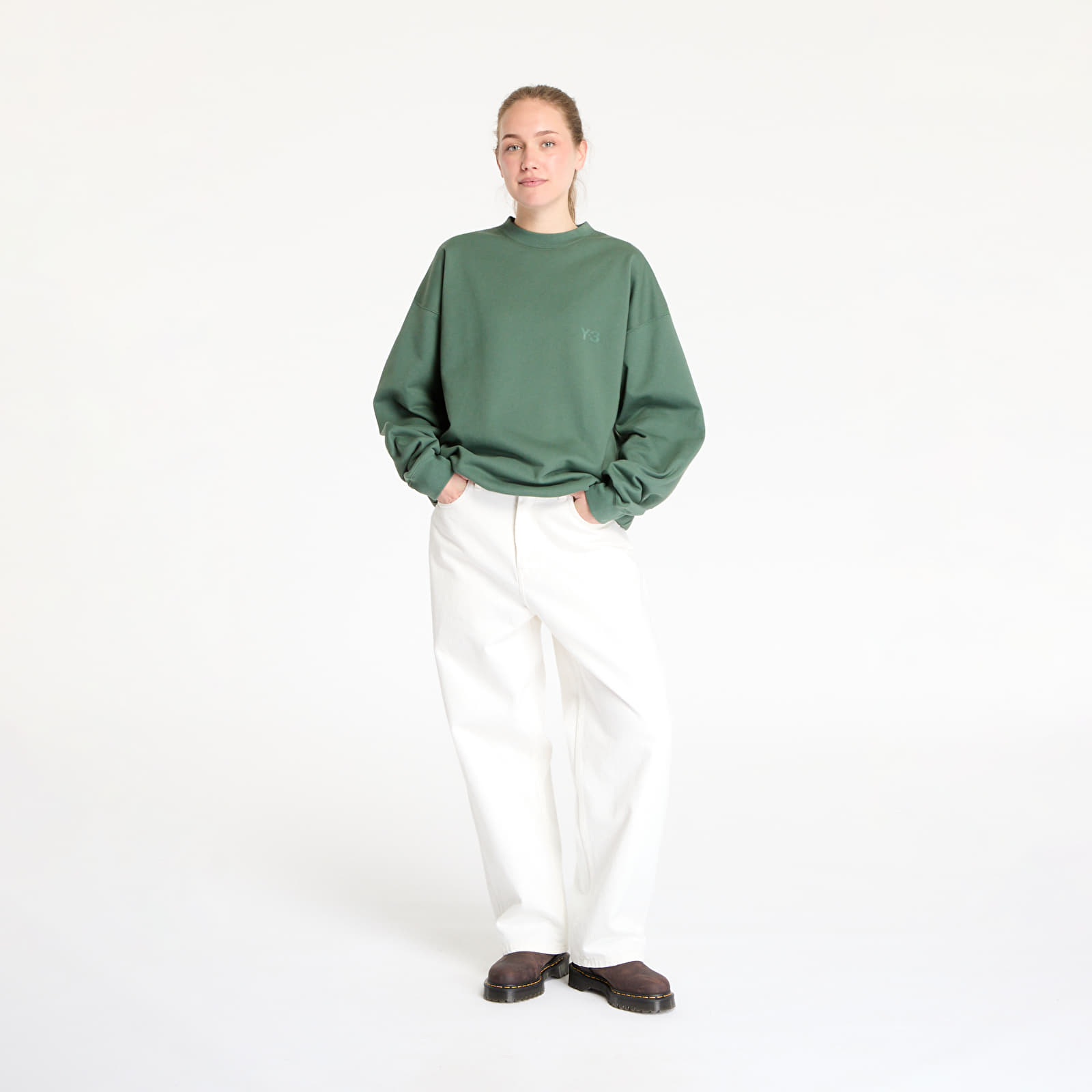 Mikiny Y-3 French Terry Crew Sweatshirt UNISEX Green Oxide