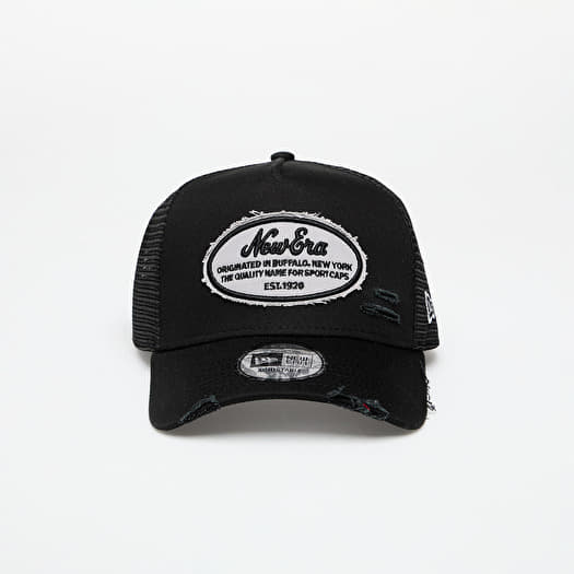 Kepurė New Era 9FORTY Af Trucker Oval Distress Patch Trucker Cap Black