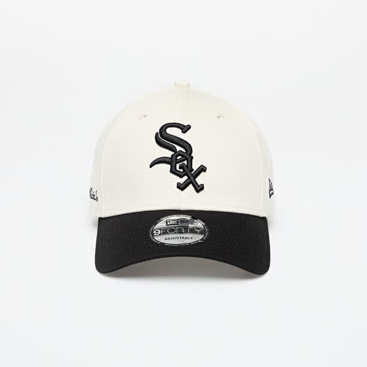 Hette New Era Chicago White Sox 9FORTY Side Script Adjustable Cap Ivory/ Black