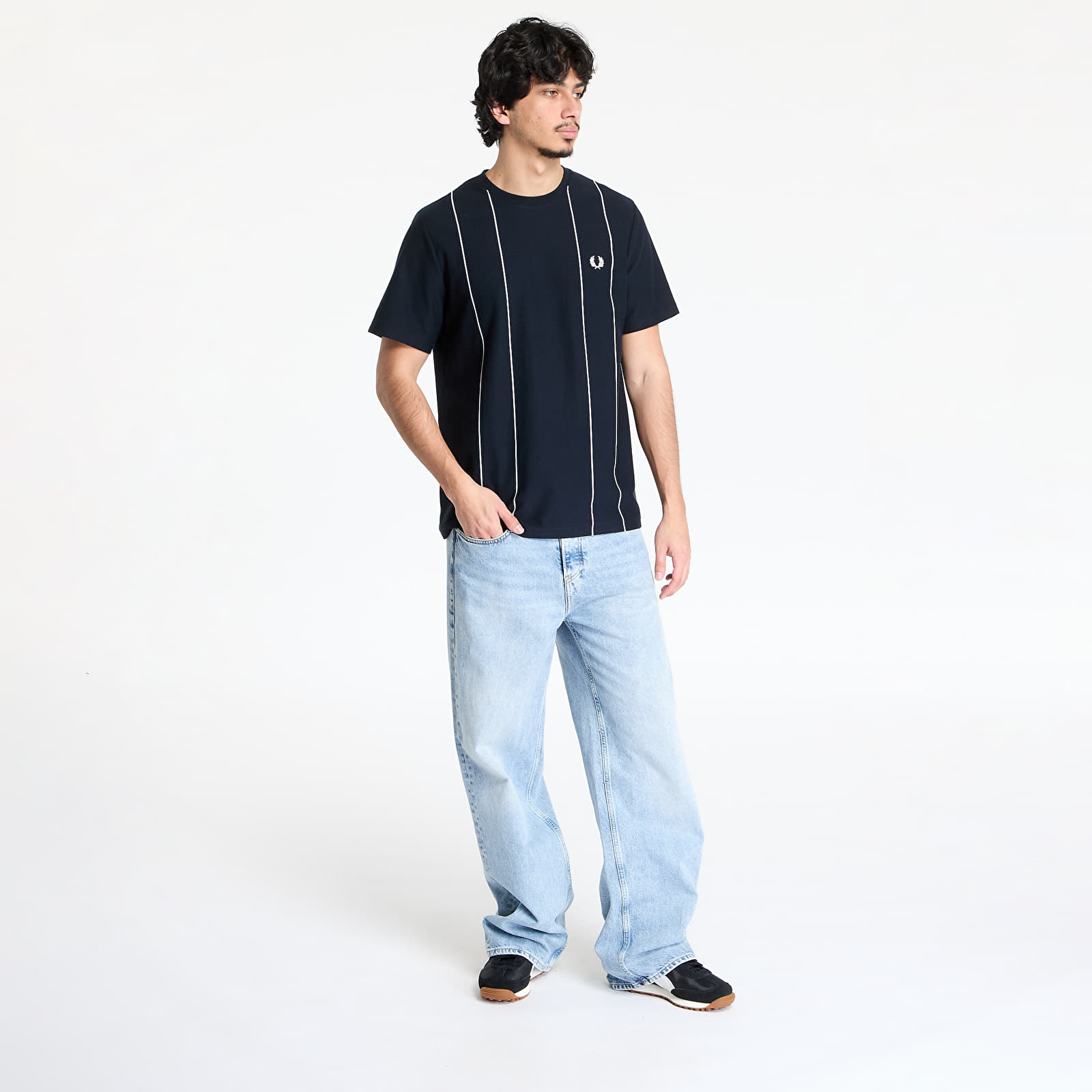 T-shirts FRED PERRY Pinstripe T-Shirt Navy