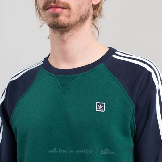 Hoodies and sweatshirts adidas Uniform Crew Collegiate Green Night Indigo White Footshop
