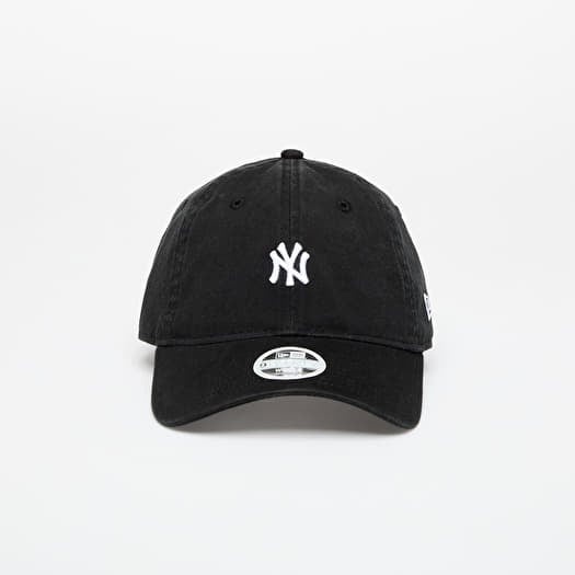 New Era New York Yankees Mini Logo Washed 9TWENTY Adjustable Cap Black/ White