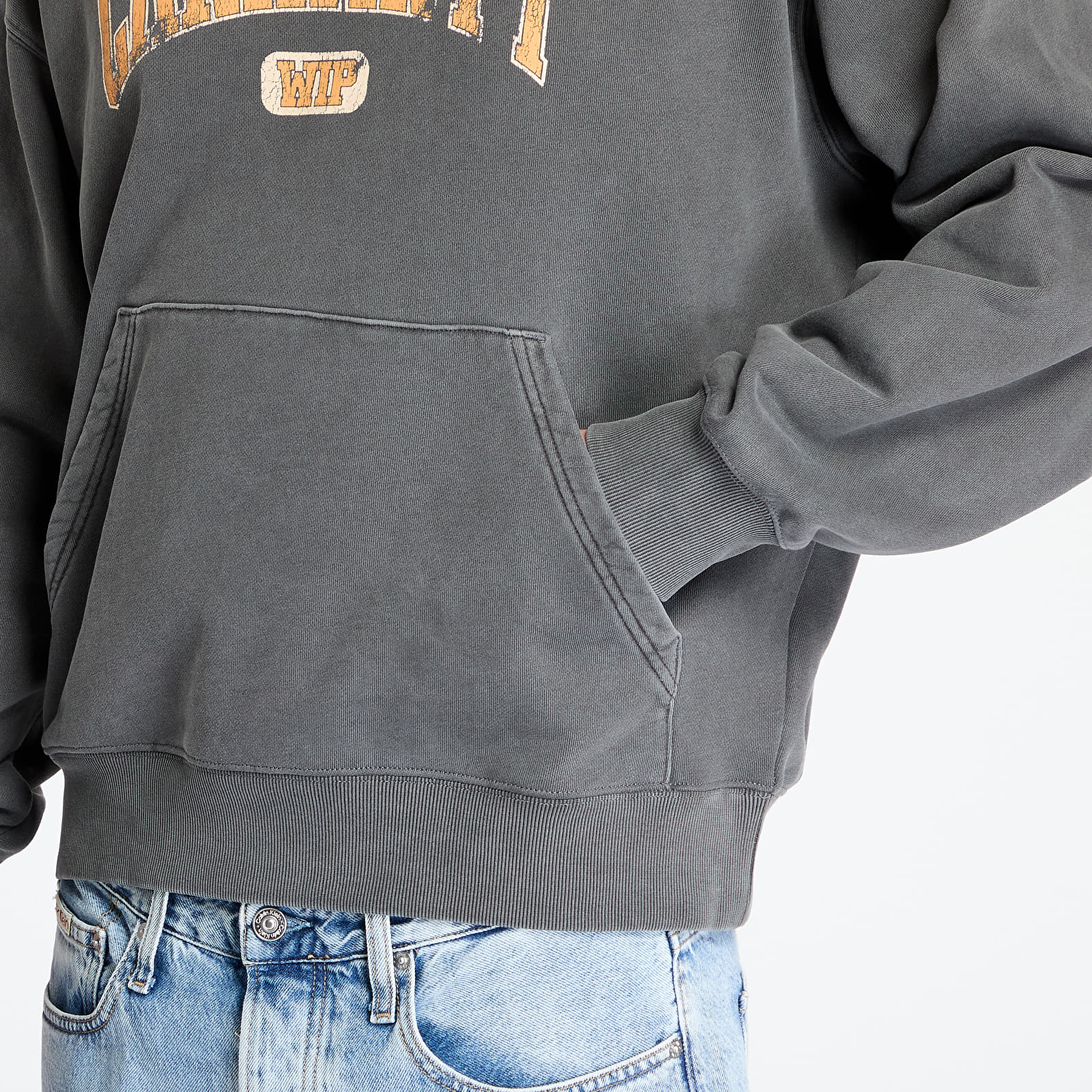 Kapucnis pulóverek és pulcsik Carhartt WIP Hooded Library Sweat UNISEX Black Garment Dyed
