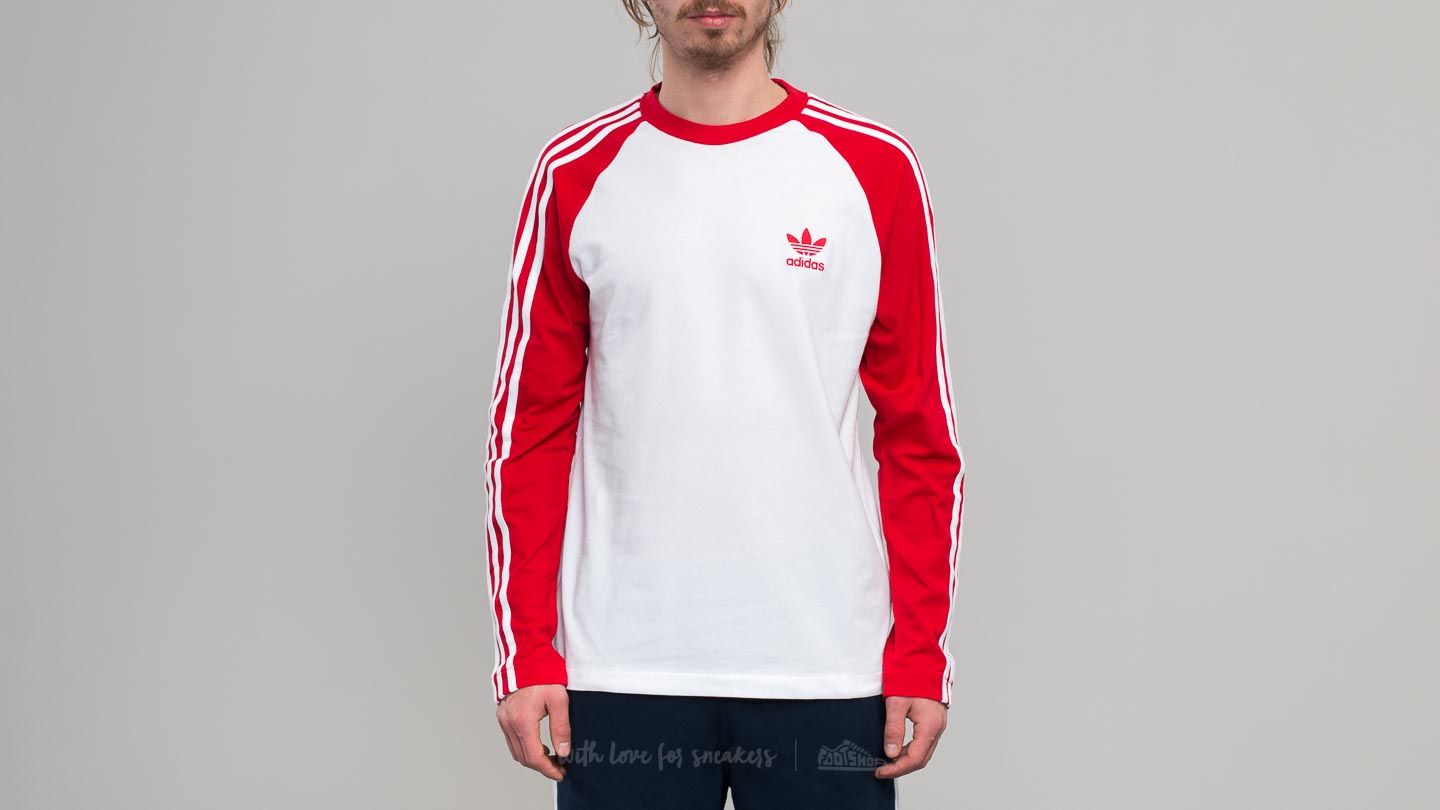 Camisetas adidas 3-Stripes Longsleeve Tee Scarlet