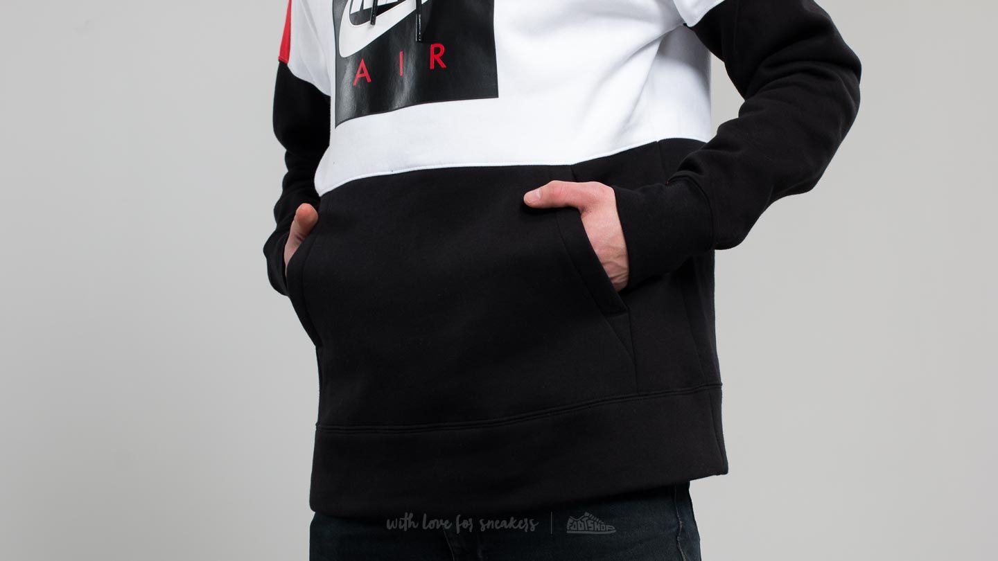 Регланы и толстовки Nike Sportswear Fleece Pullover Hoodie White/ Red/ Black