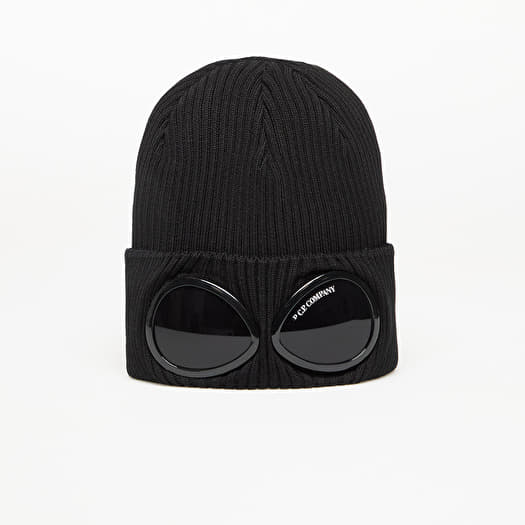C.P. Company Cotton Goggle Beanie Black
