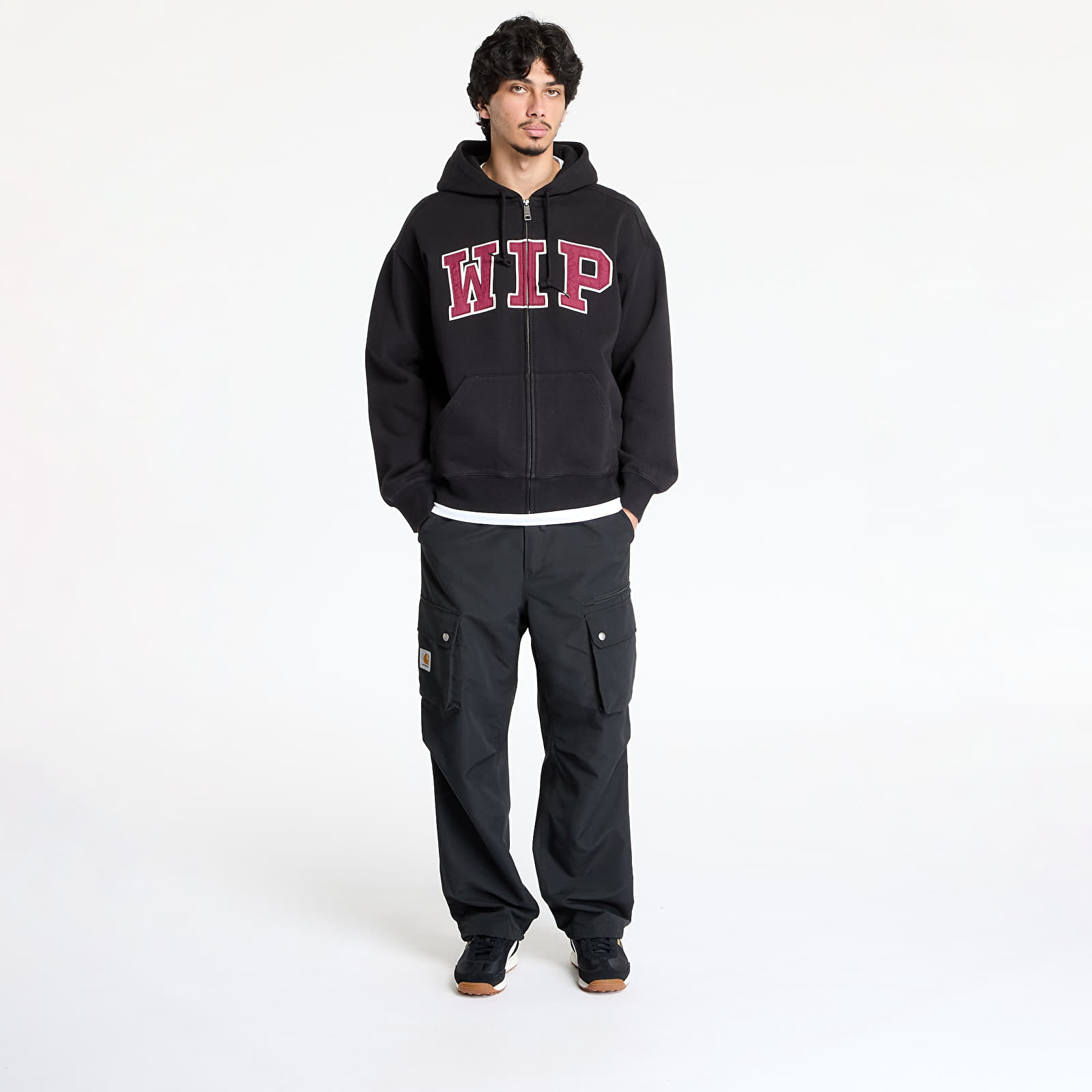 Kapucnis pulóverek és pulcsik Carhartt WIP Hooded WIP Sweatshirt UNISEX Black Stone Washed