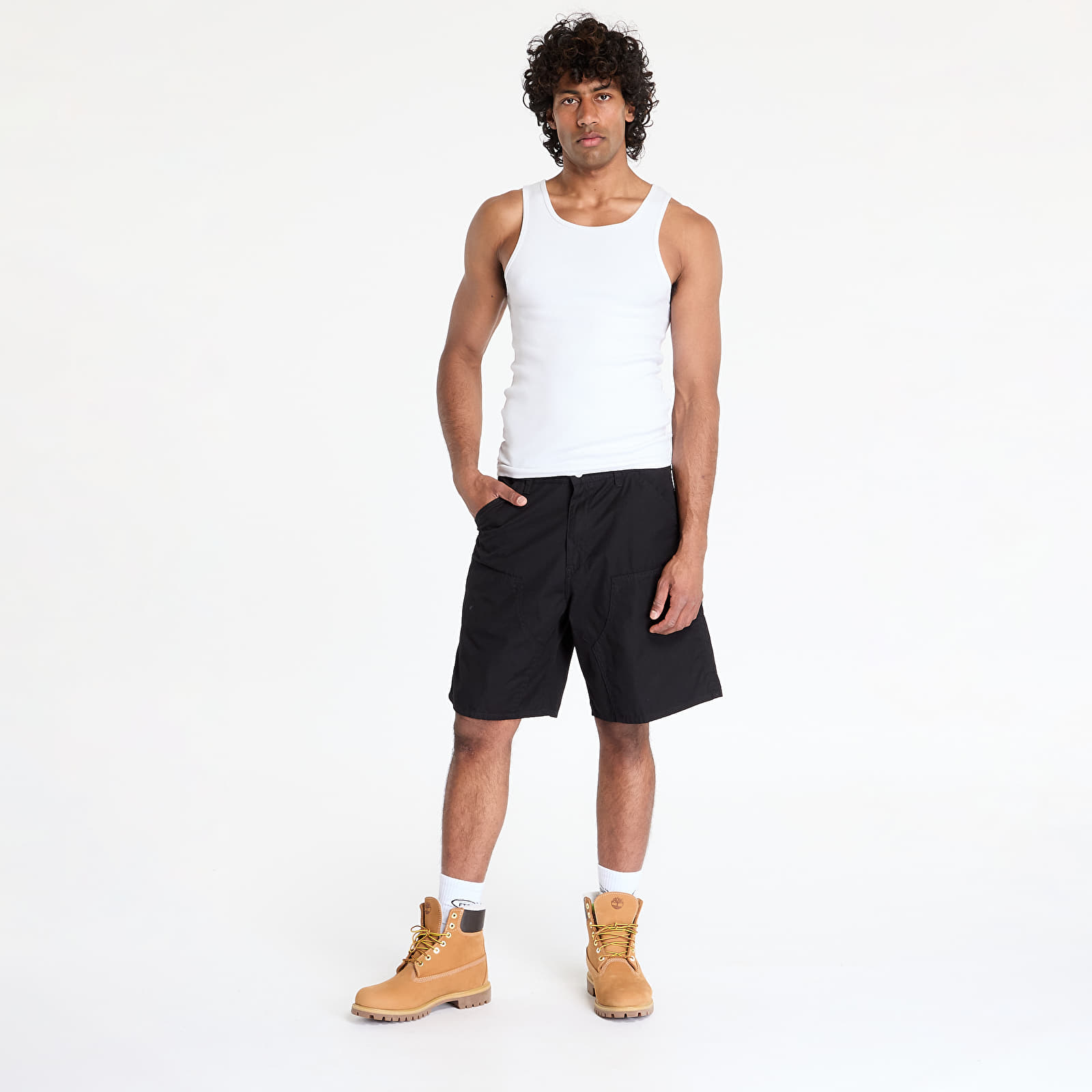 Rövidnadrágok Carhartt WIP Double Knee Short Black Rinsed