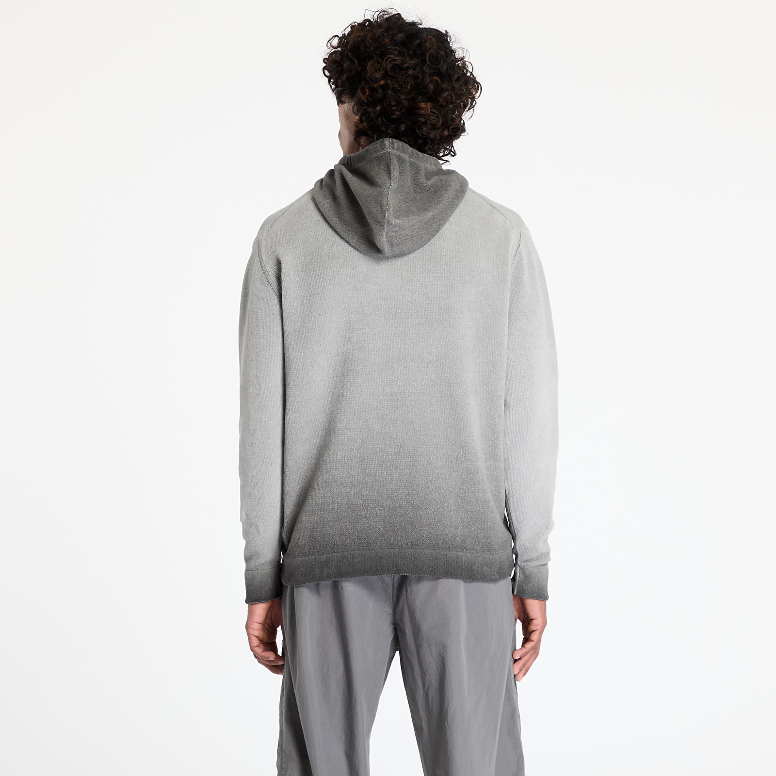 Džemperiai su gobtuvais ir džemperiai C.P. Company Chenille Cotton Hooded Knit Smoked Pearl