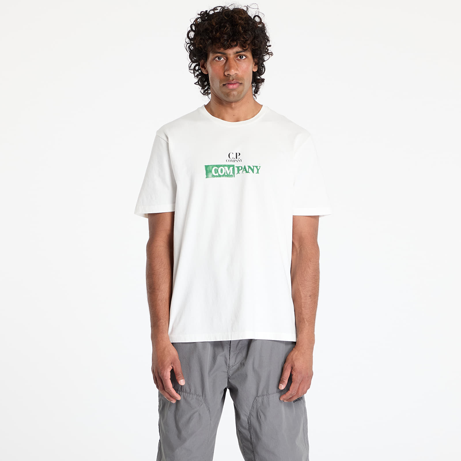 T-Shirts C.P. Company Logo-Print Jersey T-Shirt Gauze White