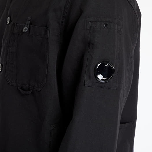 nn cpcompany Overshirt C.P. Company Cotton/Linen Full Zip Overshirt Black