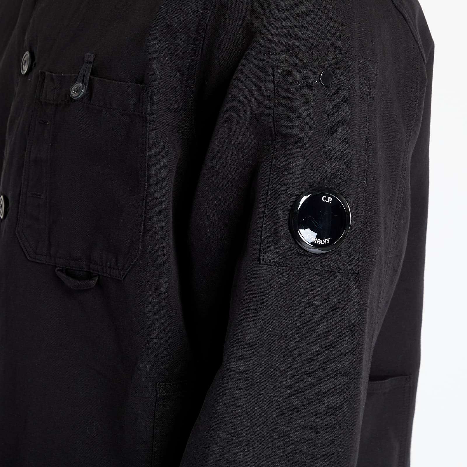 Overshirt C.P. Company Cotton/Linen Full Zip Overshirt Black