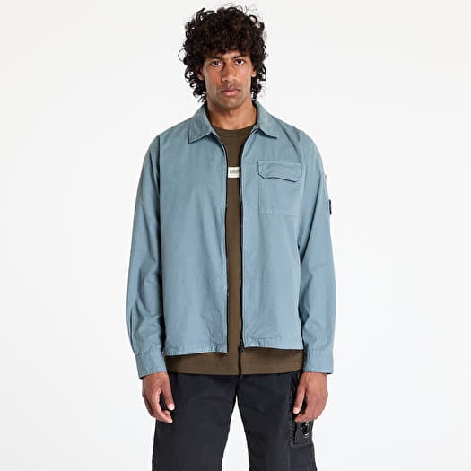C.P. Company Organic Gabardine Full Zip Overshirt Stormy Weather
