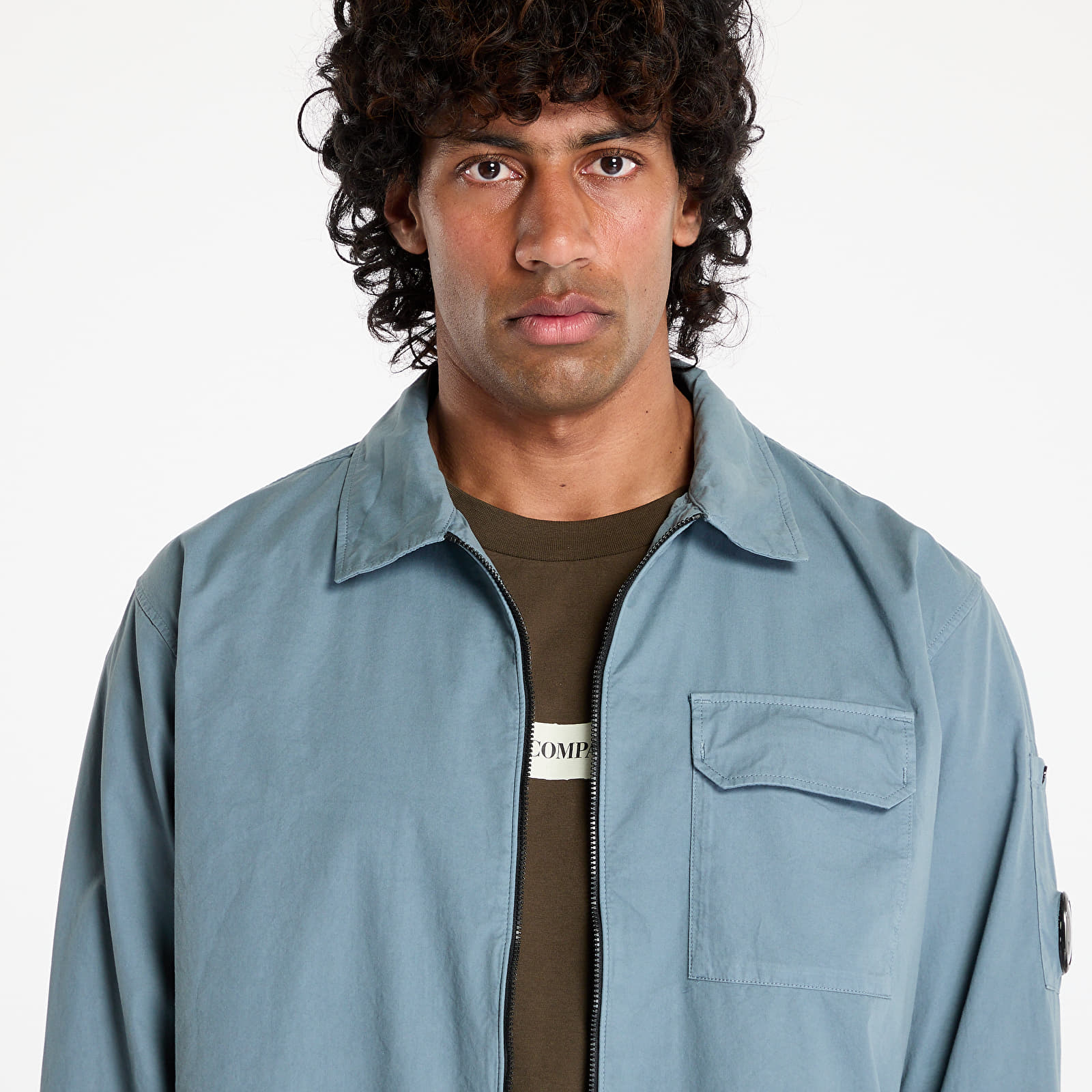 Overshirt C.P. Company Organic Gabardine Full Zip Overshirt Stormy Weather